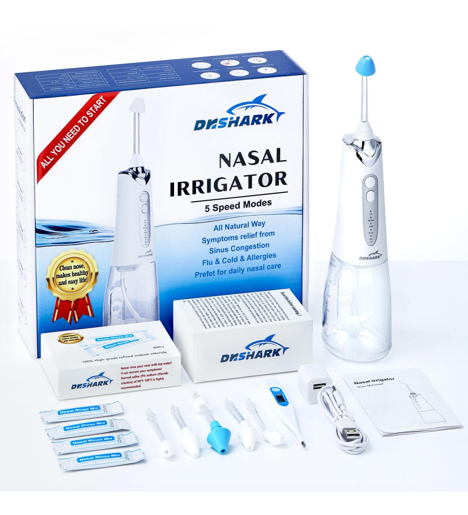 Dr.Shark Electric Sinus Cleaner: Cordless Nasal Irrigation System for Effective Sinus Relief - Buy Online on GoSupps.com