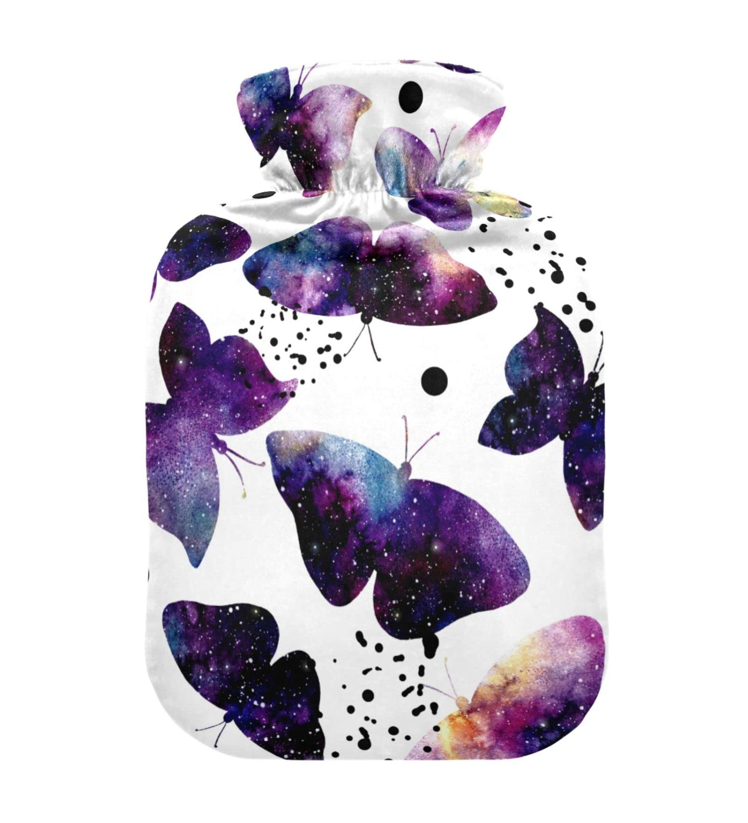 Galaxy Butterflies Hot Water Bottle - 2L Heating Bag for Pain Relief & Sore Muscles | Ideal for Arthritis - Buy Online on GoSupps.com
