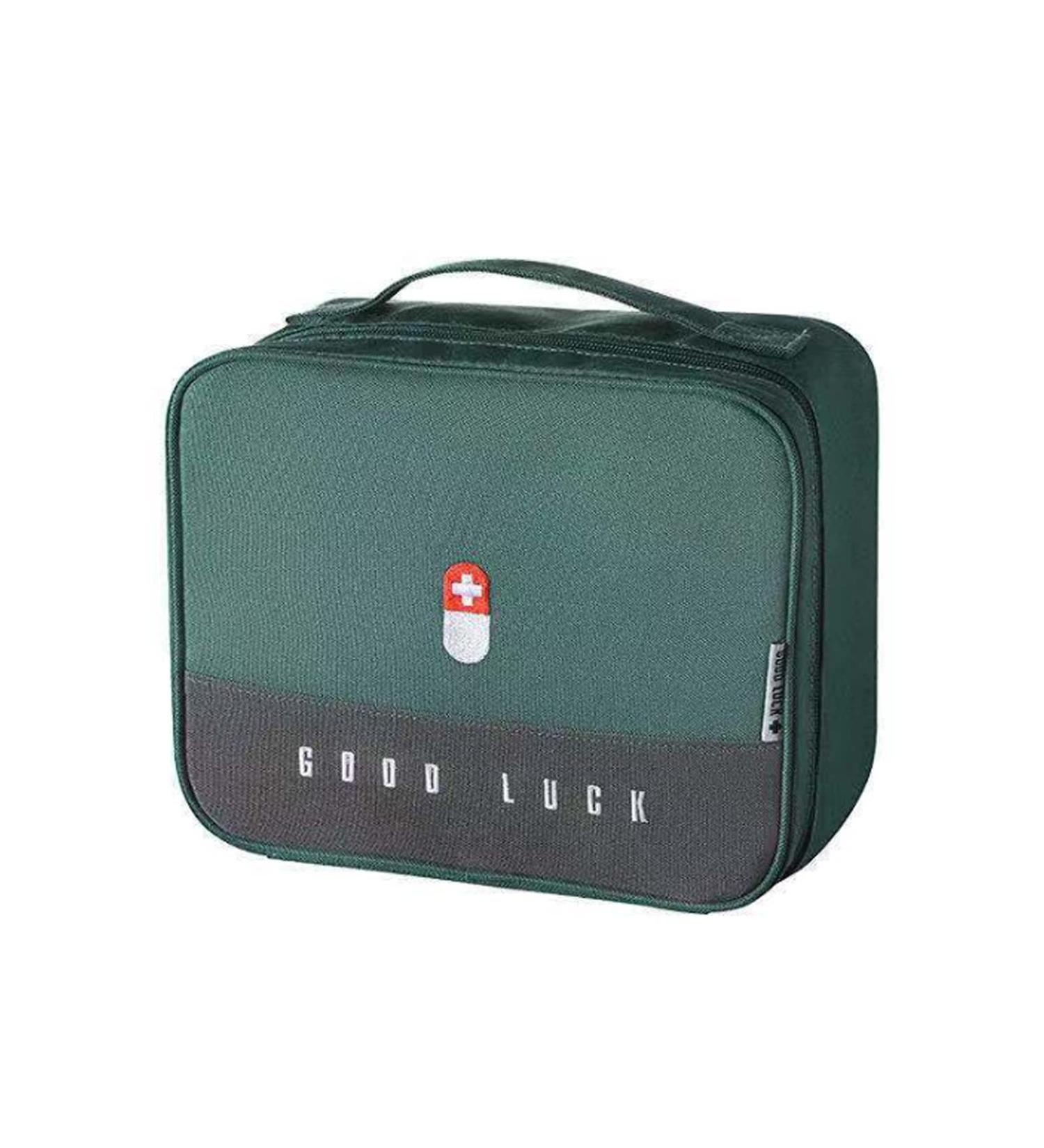Large Capacity Waterproof Medicine Bag | Portable Medical Emergency Pocket for Home Office & Travel (Green) - Buy Online on GoSupps.com