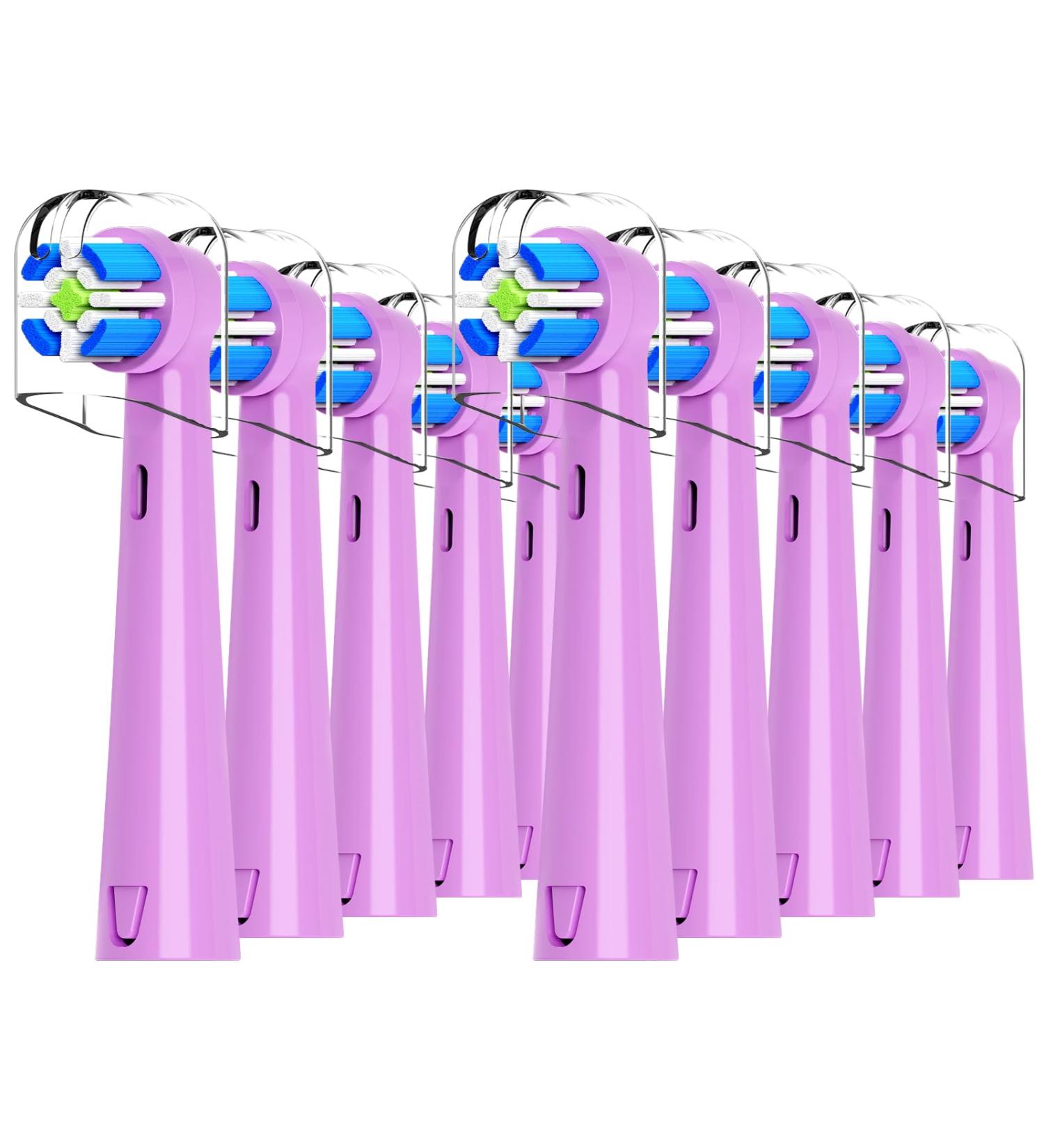 Brusheez Kids Electric Toothbrush Replacement Brush Heads - 10 Pack (Purple Medium) | Compatible Brush Heads for Kids' Oral Care - Buy Online on GoSupps.com