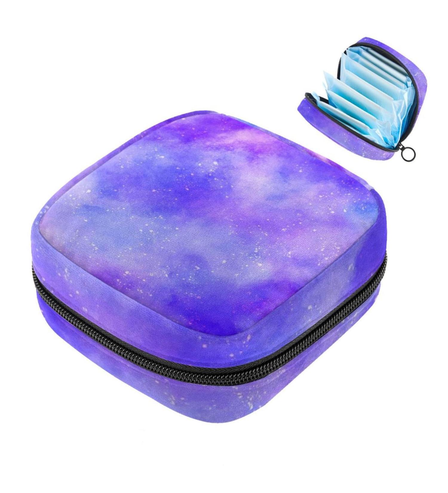 MUOOUM Purple Galaxy Sanitary Napkin Storage Bag - Portable Menstrual Cup Pouch for Women and Teen Girls - Buy Online on GoSupps.com