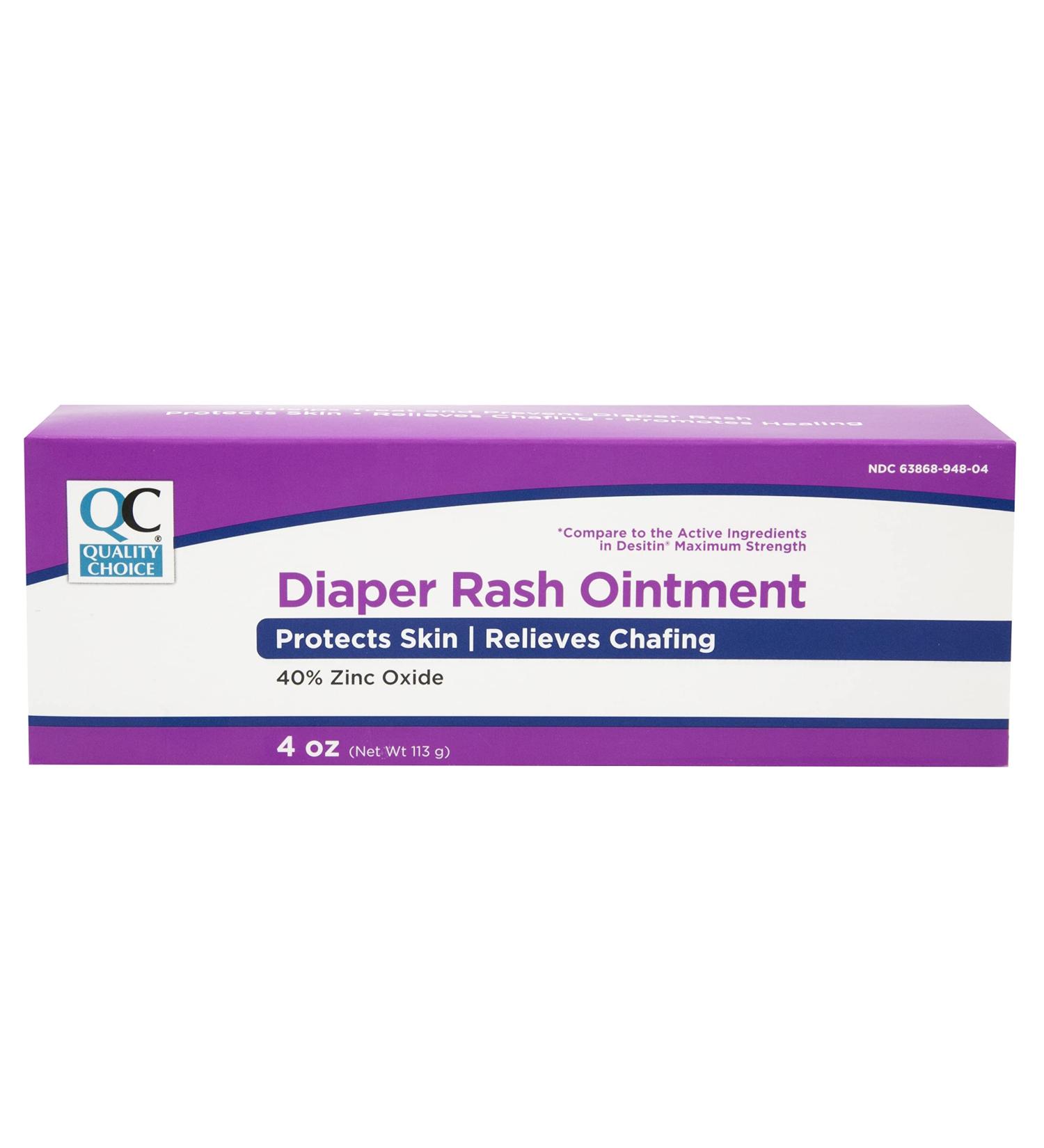 Quality Choice Diaper Rash Ointment 4oz Tube - 40% Zinc Oxide for Skin Protection & Relief - Buy Online on GoSupps.com