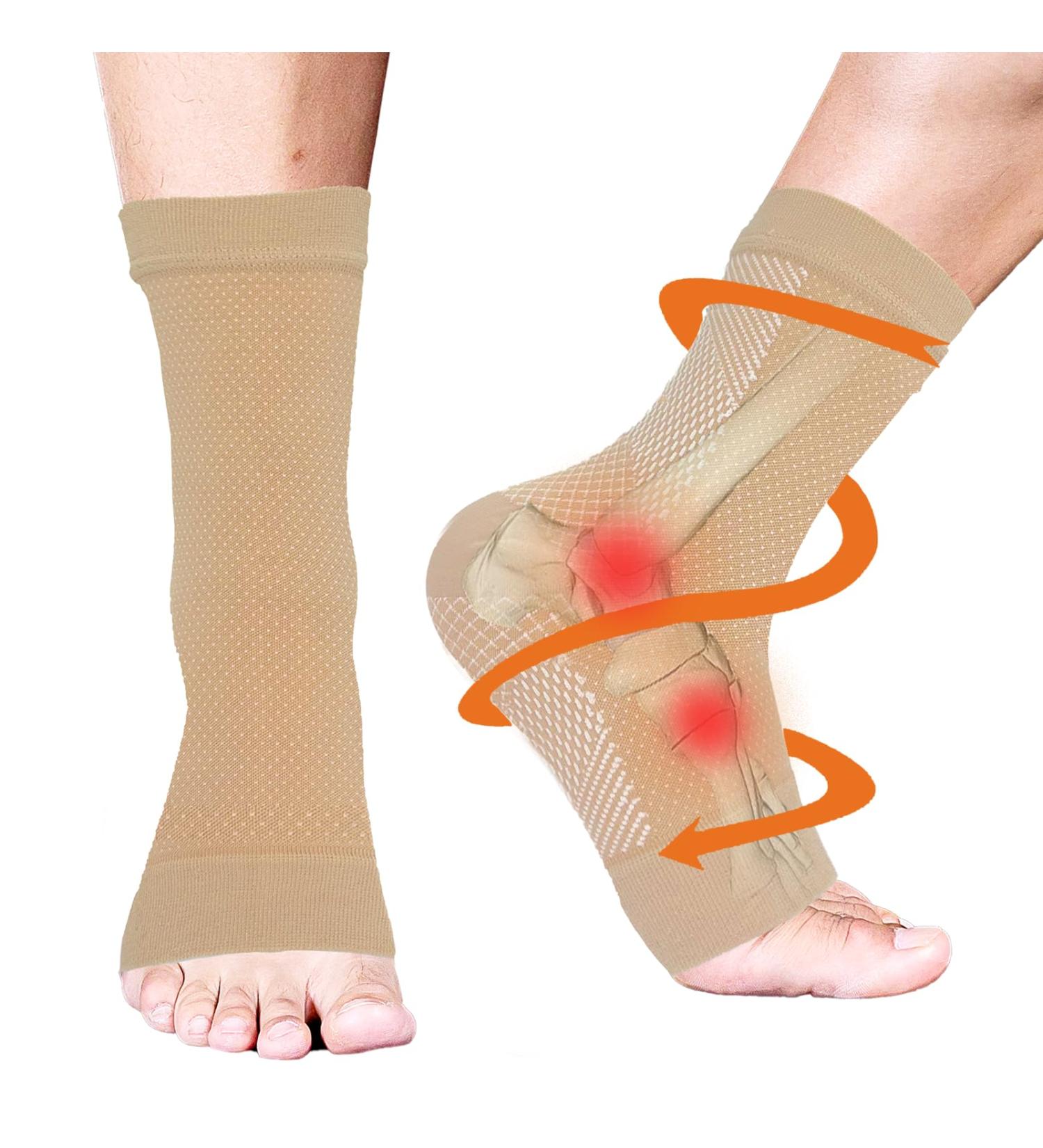 Buy Neuropathy Compression Socks for Men & Women - Ankle Sleeve Relief for Plantar Fasciitis & Foot Pain (L/XL Skin) | International Shipping Available - Buy Online on GoSupps.com