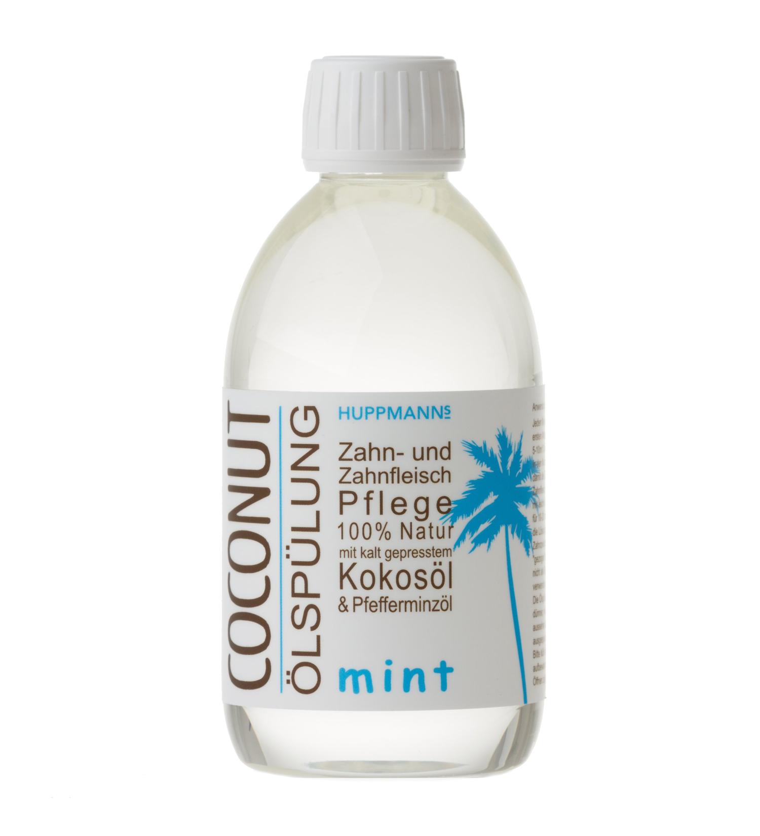 Huppmann's Coconut Mund -oil flushing "Mint" - 3 monthly needs mouth -drawn oil for oil pulling from natural ingredients mouthwash with coconut oil oil pulling solution