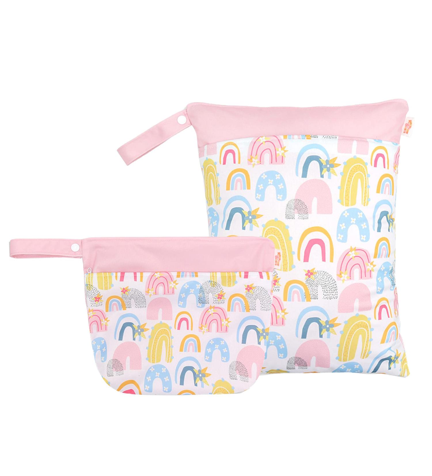 Reusable Maeau Wet Bags - 2 Pack Waterproof Diaper & Gym Organizers | Eco-Friendly Kindergarten & Baby Essentials | 19 Stylish Patterns (20x28cm & 30x40cm) - Buy Online on GoSupps.com