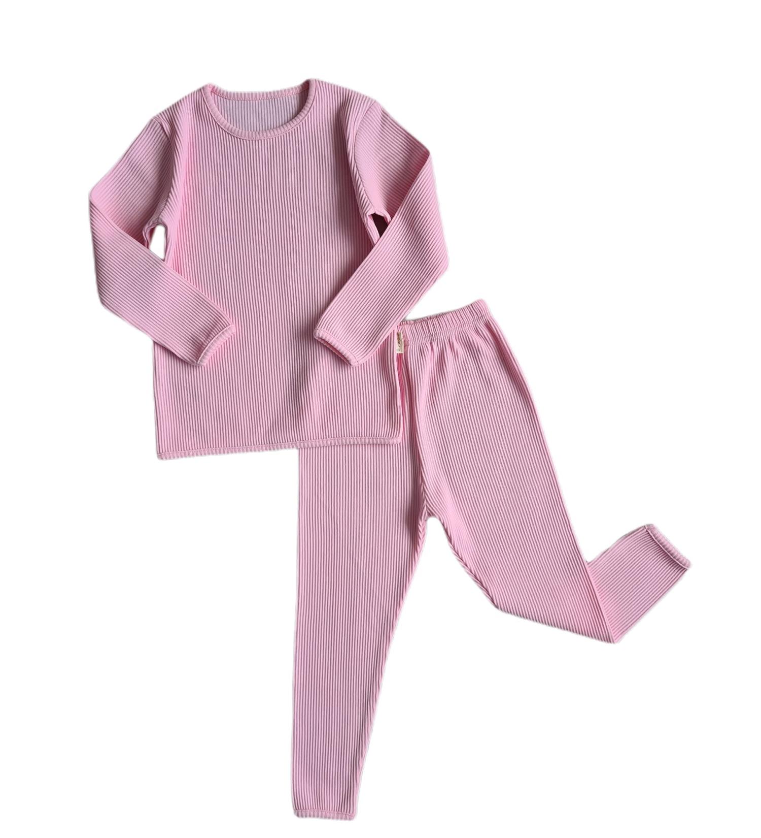 DreamBuy Ribbed Pyjama 6-7 Years Sweet Pink - Unisex Boys/Girls Loungewear, Baby Clothes, Women/Men Pyjamas - 20 Colors Available - Buy Online on GoSupps.com