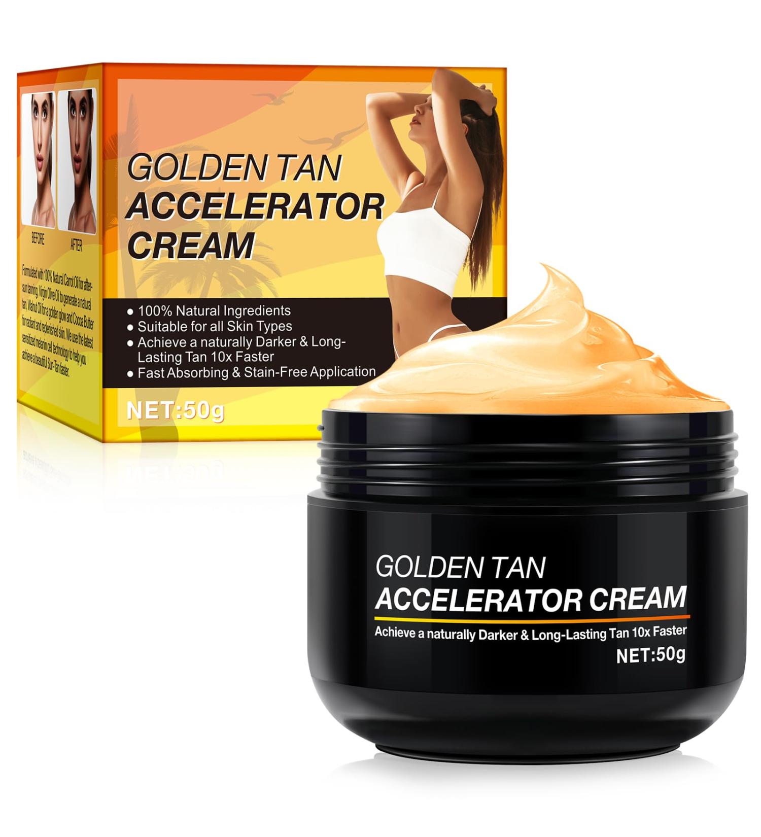 Premium Sunbed Tanning Accelerator Gel - Fast & Intensive Tan | Self Tanner Oil | 50g (Pack of 1) - Buy Online on GoSupps.com