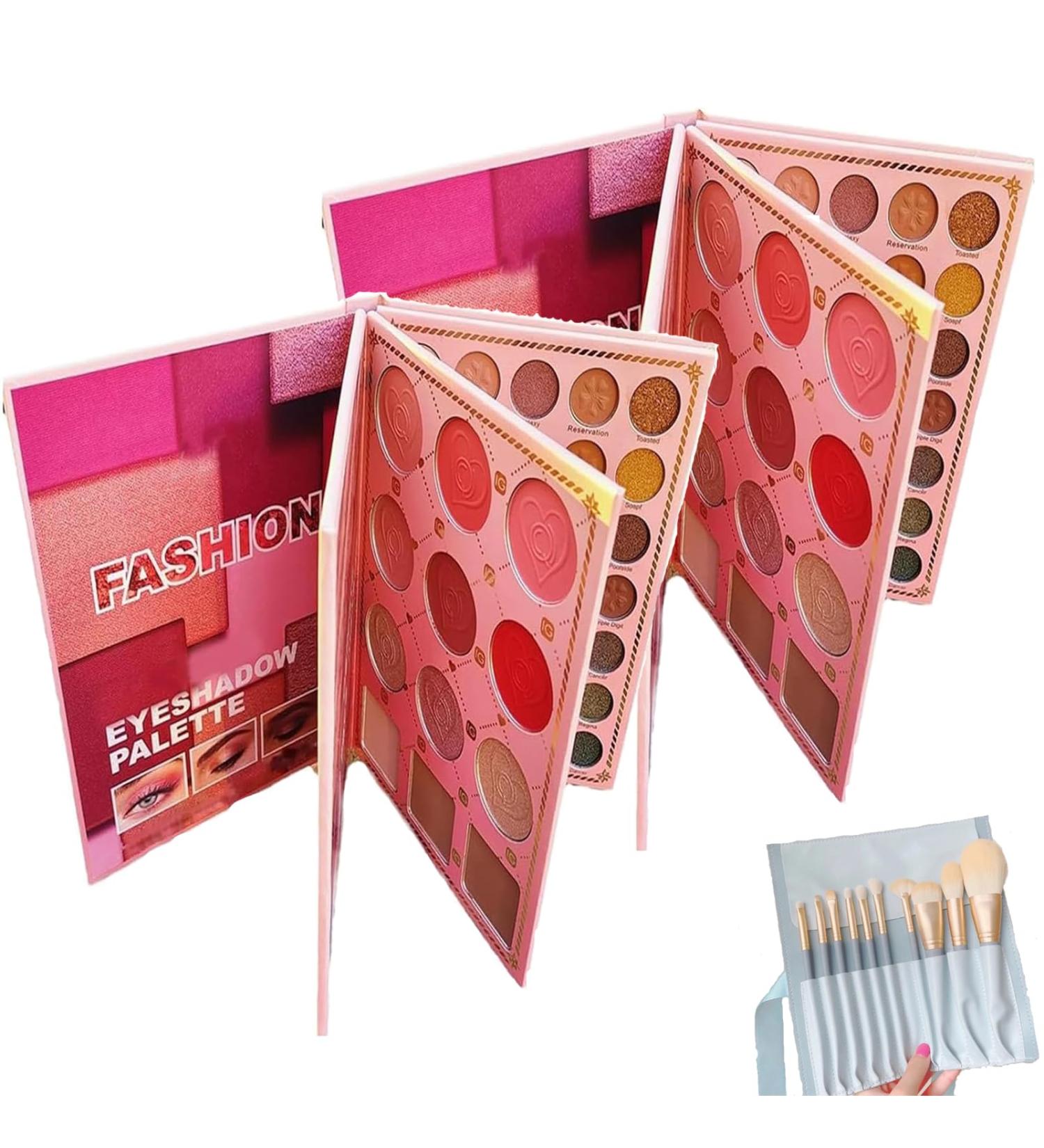 Christine Makeup Book Palette 82 Color Eyeshadow Palette Colorful Makeup Multi-Color Folding Three-Layer Book Makeup Long Lasting Shimmer Matte Glitter (2Pcs) - Buy Online on GoSupps.com