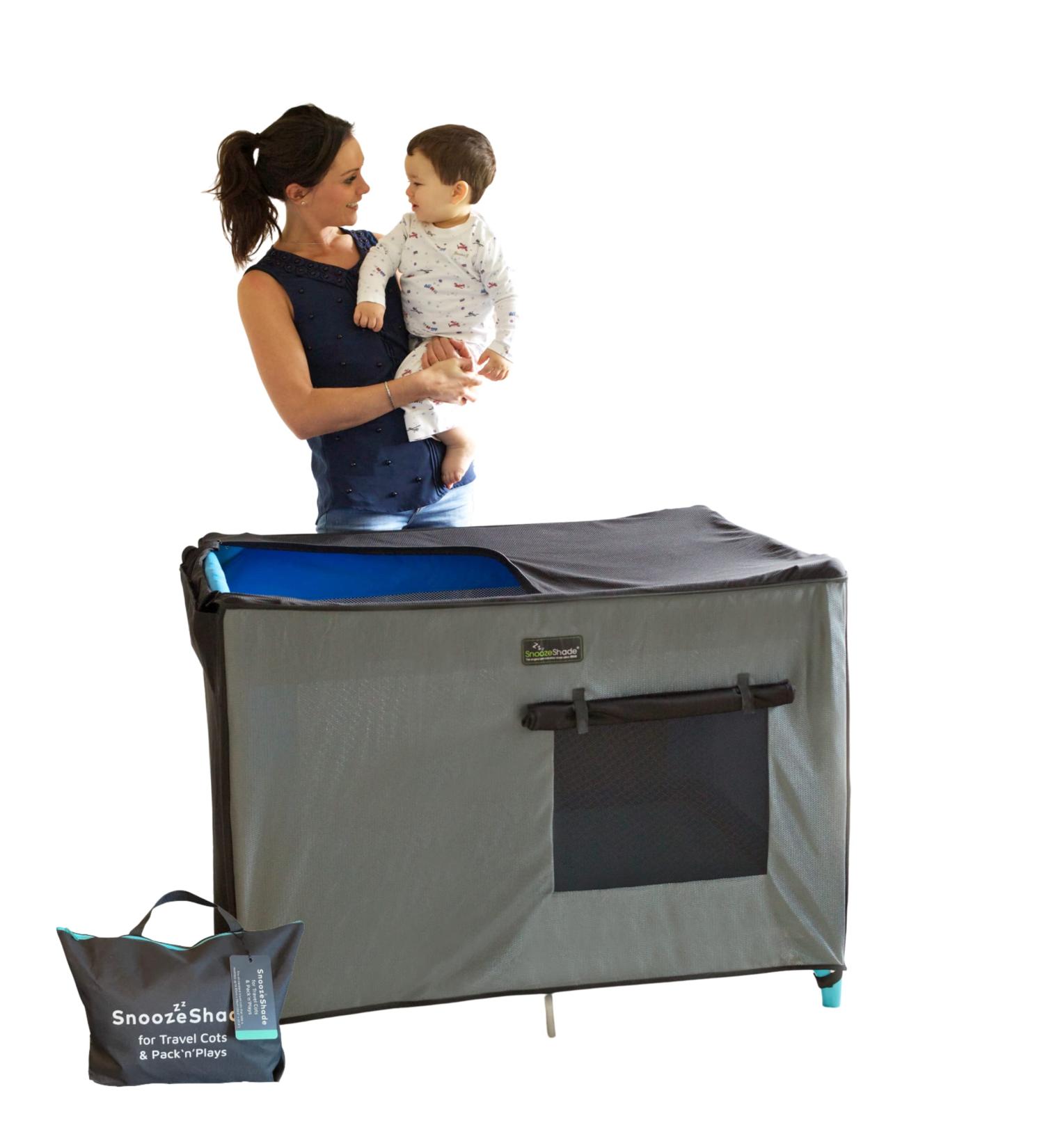 SnoozeShade Pack and Play Blackout Tent - Award-Winning Baby Travel Essential for Toddler Bed - Blocks 94% of Light - Breathable Cover for Safety and Comfort - Buy Online on GoSupps.com