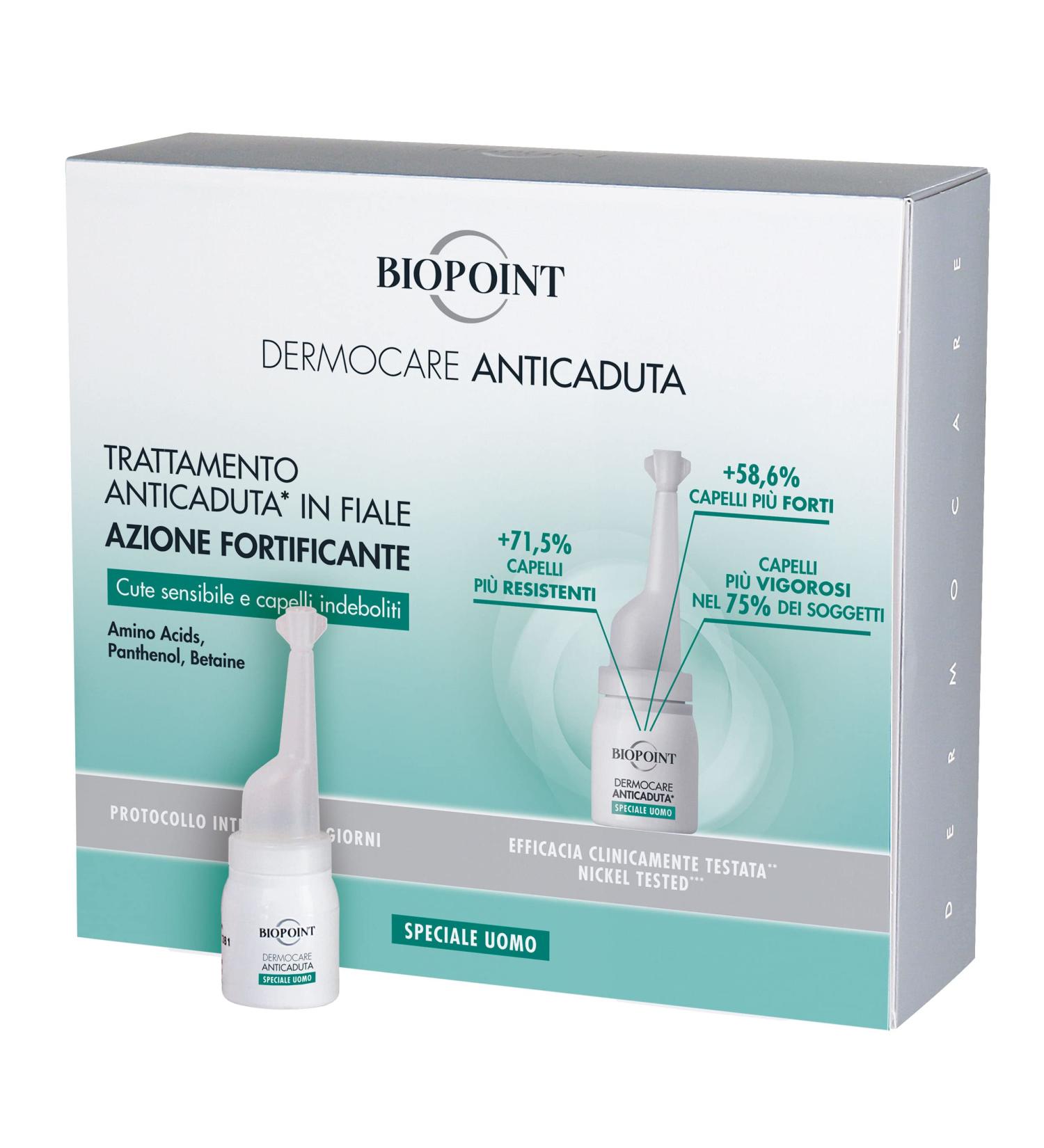 Biopoint dermocare anti-hair failure treatment especially for men 6 ml strengthening effect for sensitive skin and weakened hair intensive protocol for 20 days