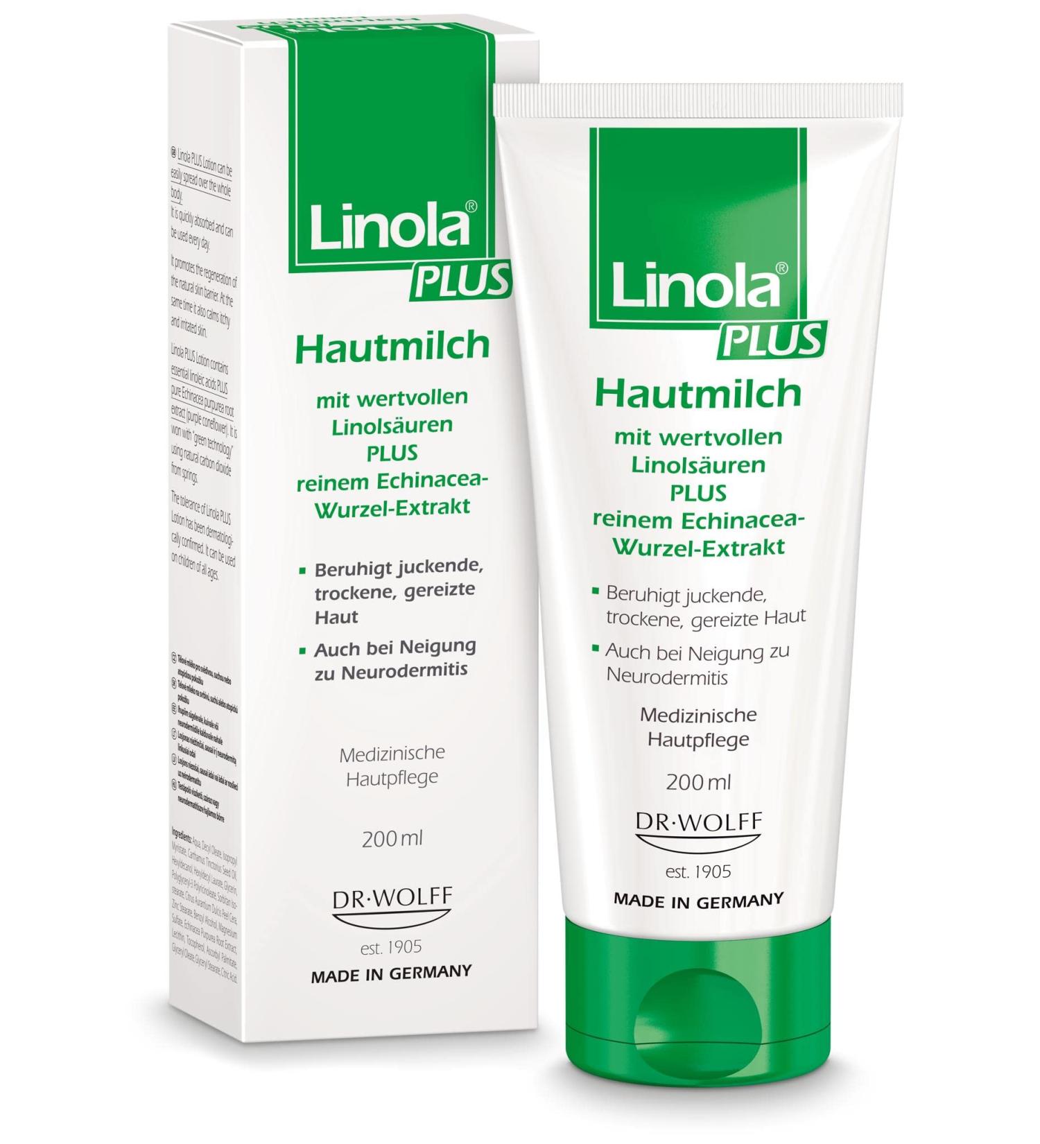 Linola Plus Skin Milk | 200ml Body Lotion for Itchy Dry Irritated Skin - Fast Absorbing & Reduces Redness - Buy Online on GoSupps.com
