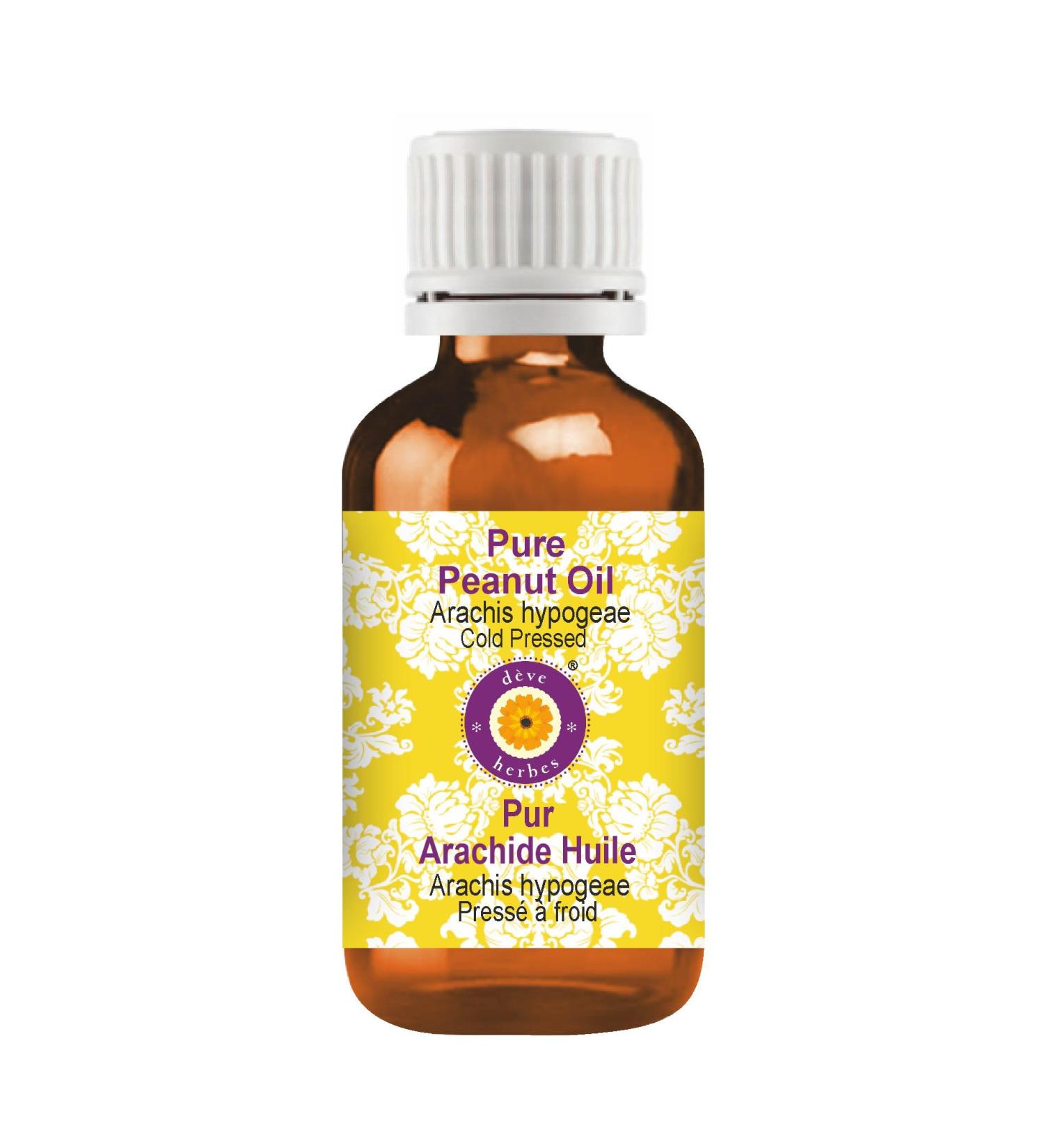 Deve Herbes Pure Peanut Oil 100% Natural Cold Pressed 50ml - Therapeutic Grade Arachis Hypogeae for Cooking & Skin Care - Buy Online on GoSupps.com