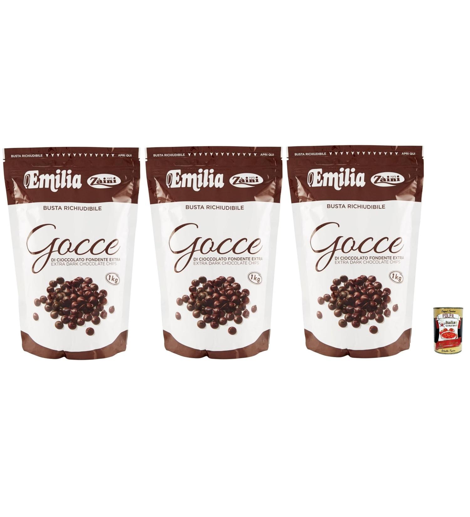 Italian Gourmet E.R. 3 Zaini dark chocolate chips 1000g + gourmet Italian polpa 400g - Buy Online on GoSupps.com