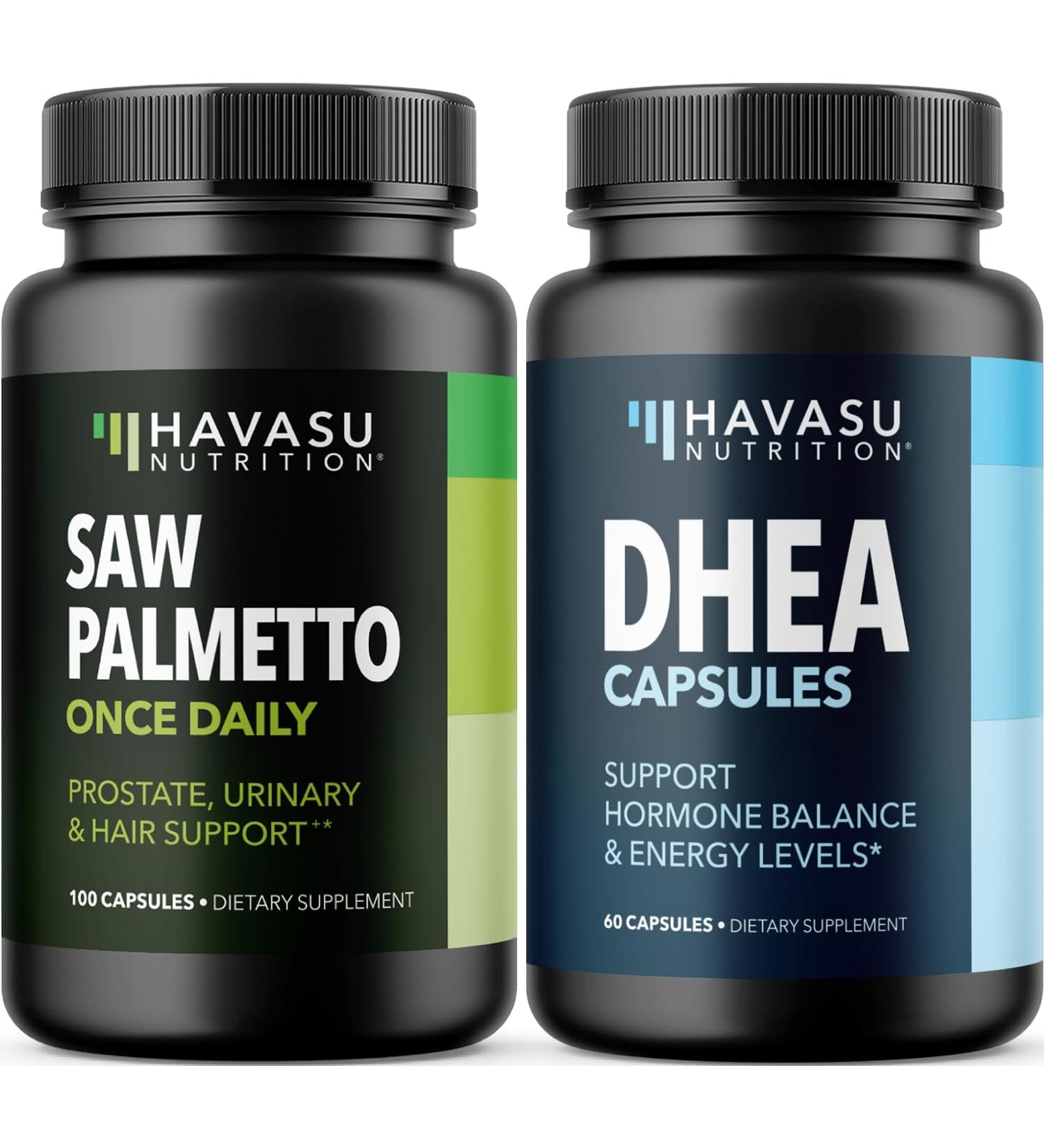 HAVASU NUTRITION DHEA 50mg Supplement (60 Servings) & Saw Palmetto Capsules (100 Servings) - Buy Online on GoSupps.com