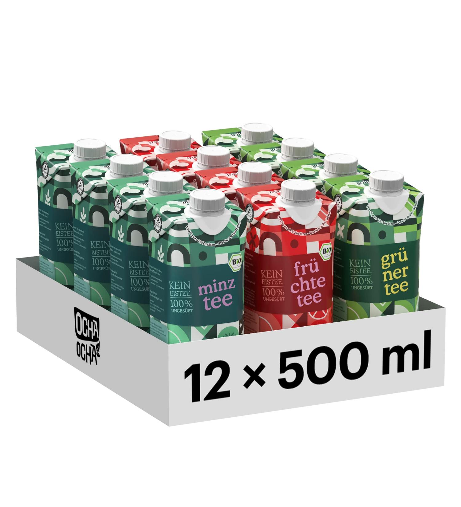 Buy OCHA -ACHA Sugar-Free Iced Tea Trial Pack (12x500ml) | Organic Green & Fruit Tea from Japan | Zero Calories No Additives - Shop Internationally! - Buy Online on GoSupps.com