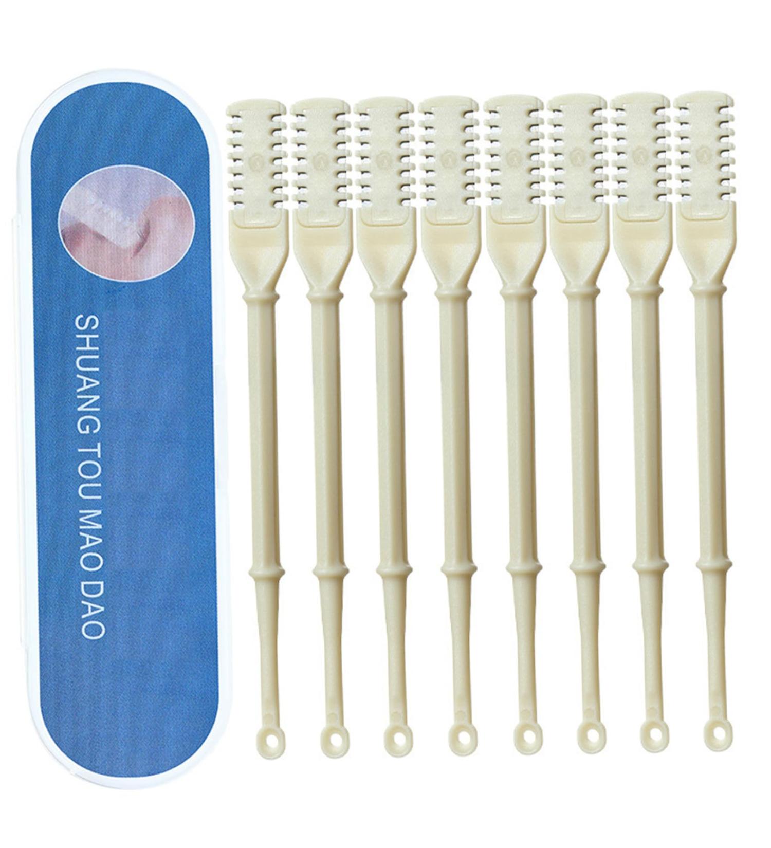 Nasal Hair Cutter 8Pcs Double Sided Nose Hair Clippers Safe Nose Hair Scissors with Ear Picker 360 Rotating Manual Nose Hair Trimmer for Women & Men Nose Hair Removal - Buy Online on GoSupps.com