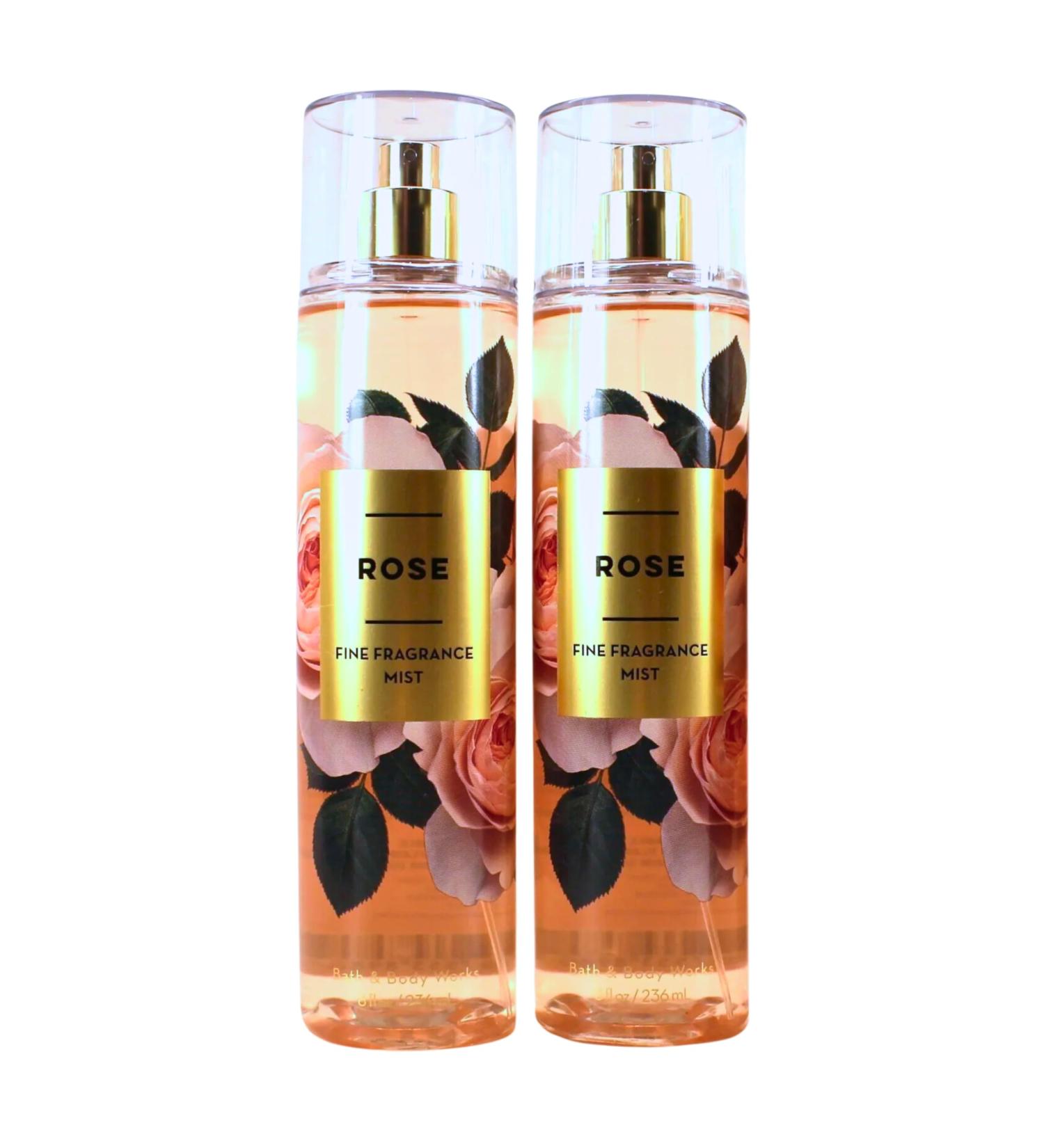 Bath & Body Works Fine Fragrance Mist Set of 2 Bottles 8oz Per Bottle (Rose)