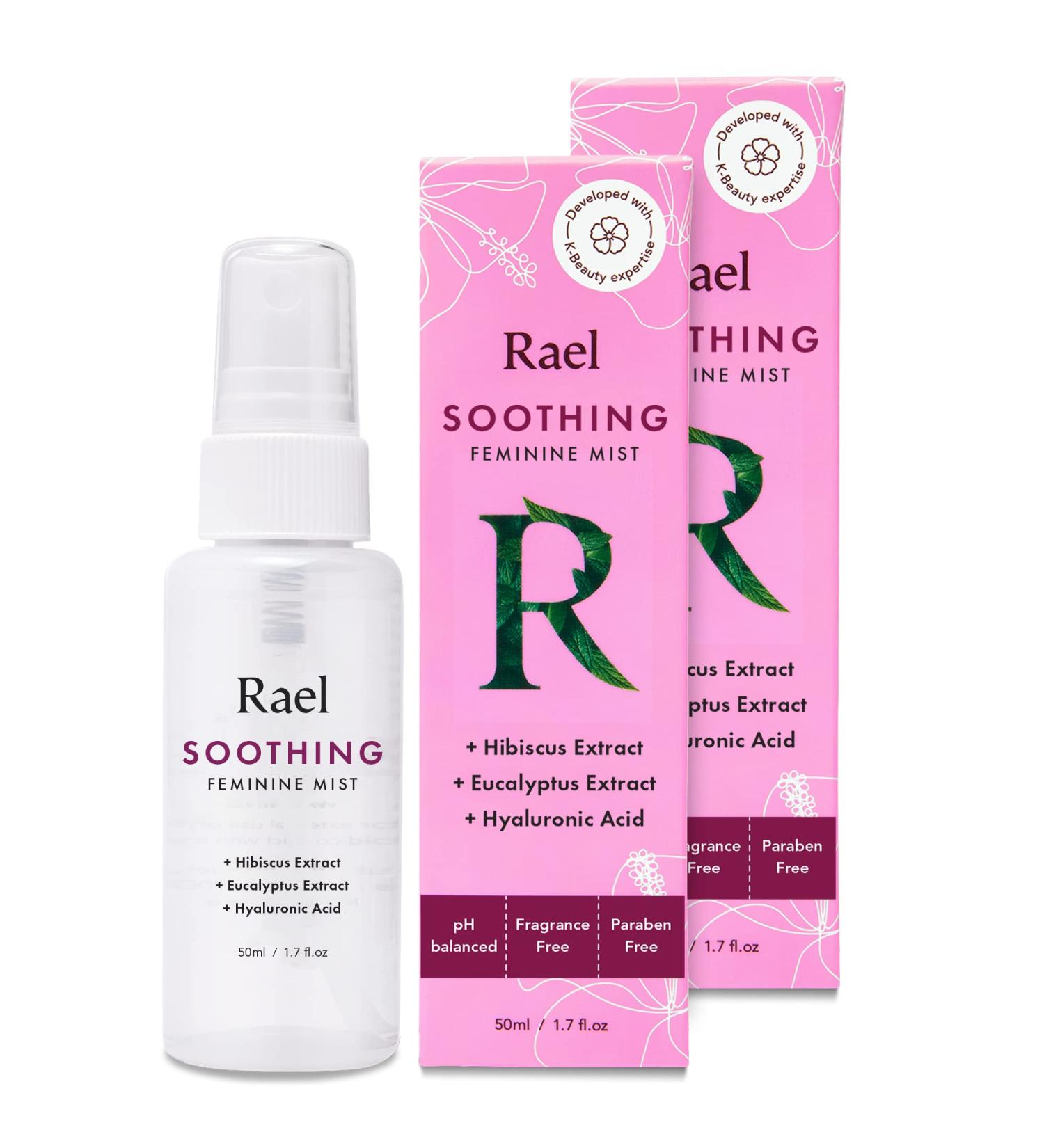 Rael Unscented Intimate Feminine Mist - pH-Balanced, Paraben Free - On The Go Irritation & Odor Care (1.7 Fl Oz, Pack of 2) - Buy Online on GoSupps.com