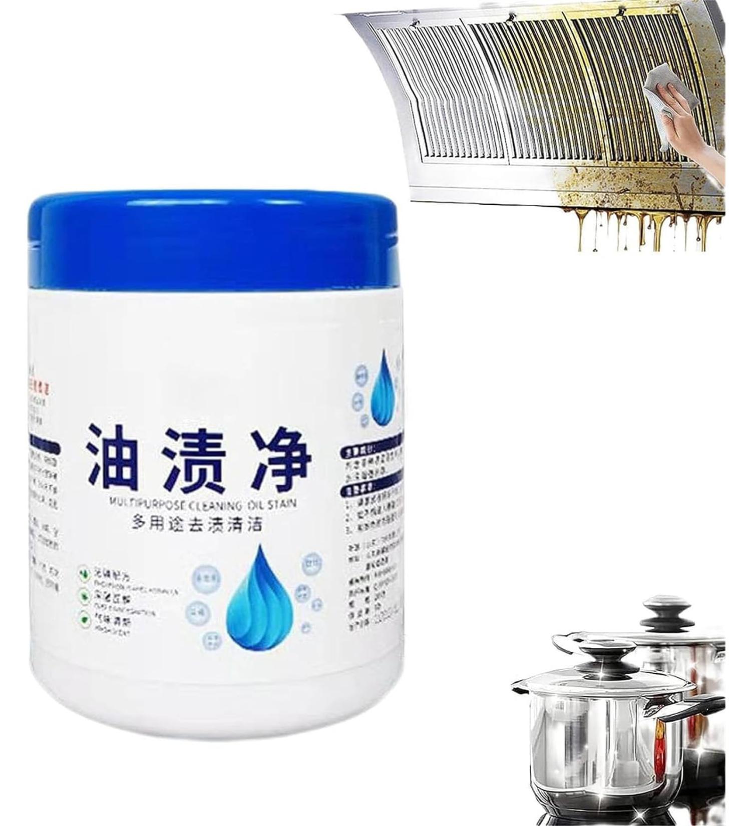 Oil Pollution Cleaning Powder Heavy Oil Stain Powder Cleaner All-Purpose Kitchen Cleaning Powder Kitchen Instant Cleaning Powder for Hood Pots Grill 280g - Buy Online on GoSupps.com