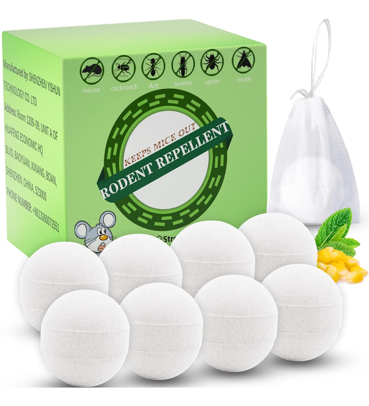 Peppermint Oil Rodent Repellent Balls - 8-Pack for Mouse and Rat Repellent Indoors & Outdoors - Buy Online on GoSupps.com