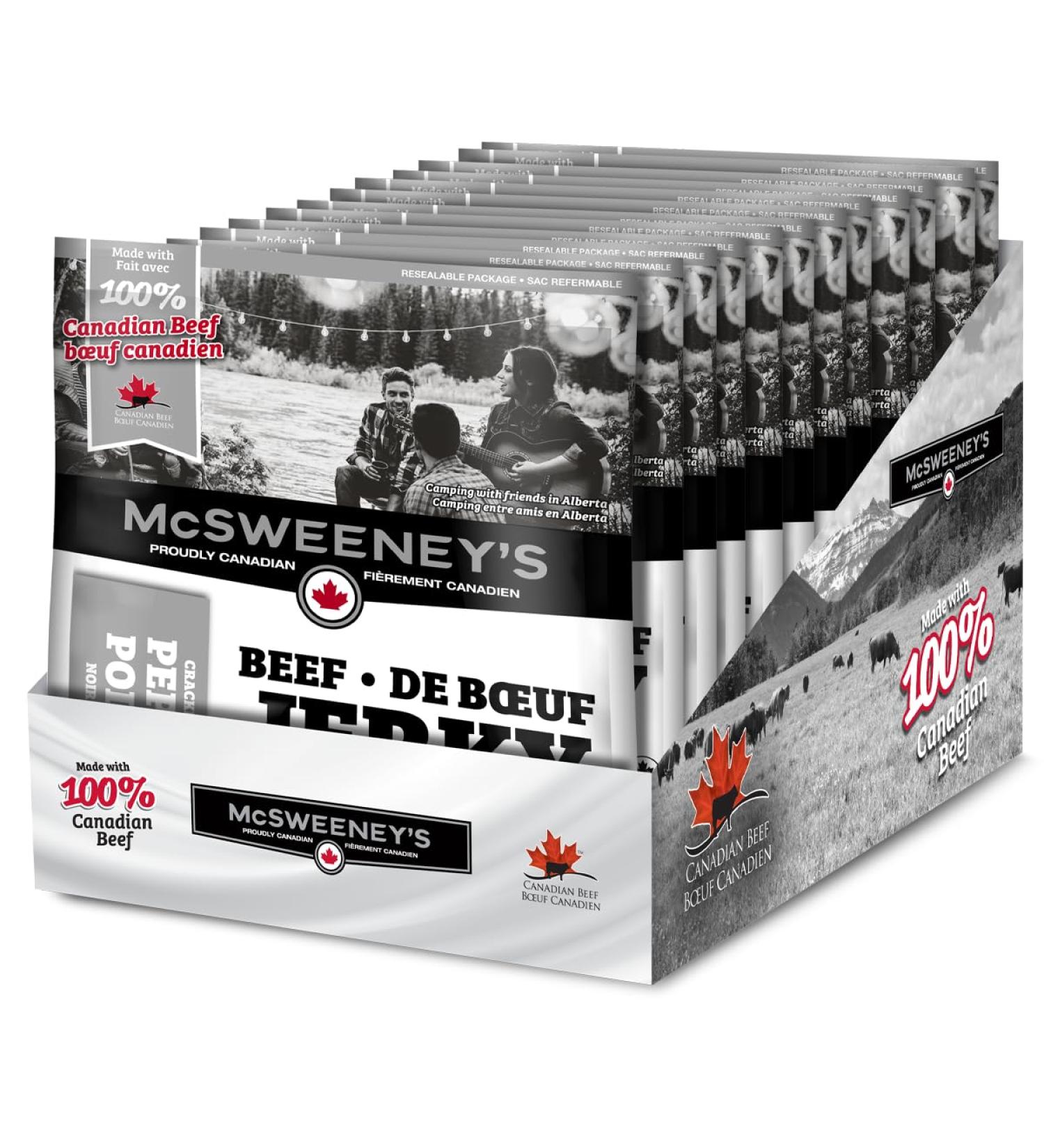 McSweeney's Cracked Black Pepper Beef Jerky Bulk Case. School Snacks Gluten Free High Protein Snacks Low Carb Keto Friendly Low Fat Naturally Smoked Canadian Made. 70g (Pack of 12) Cracked Black Pepper 70.00 g (Pack of 12) - Buy Online on GoSupps.com