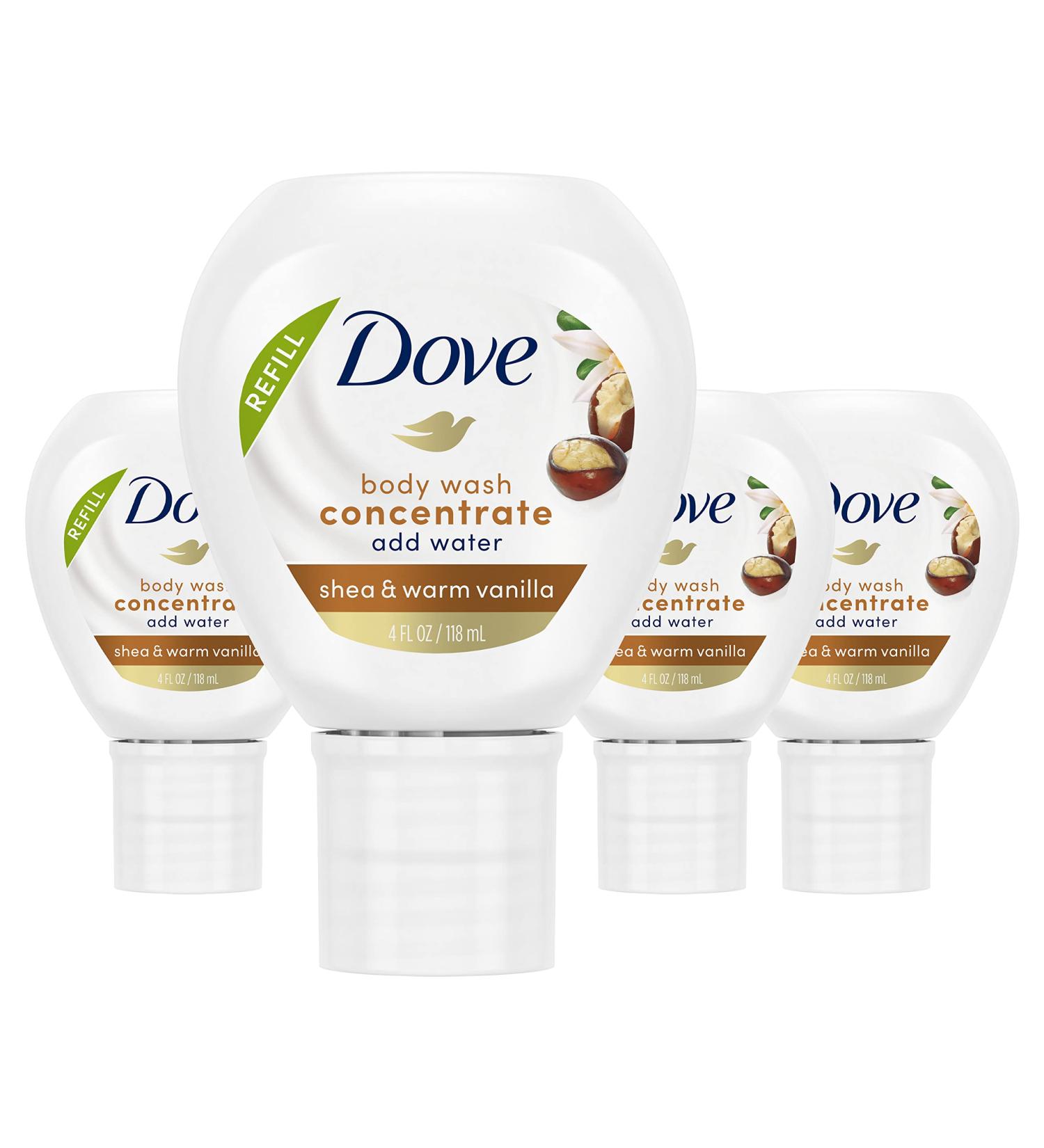 Dove Shea & Warm Vanilla Body Wash Concentrate Refill 4oz - 4 Pack - Buy Online on GoSupps.com