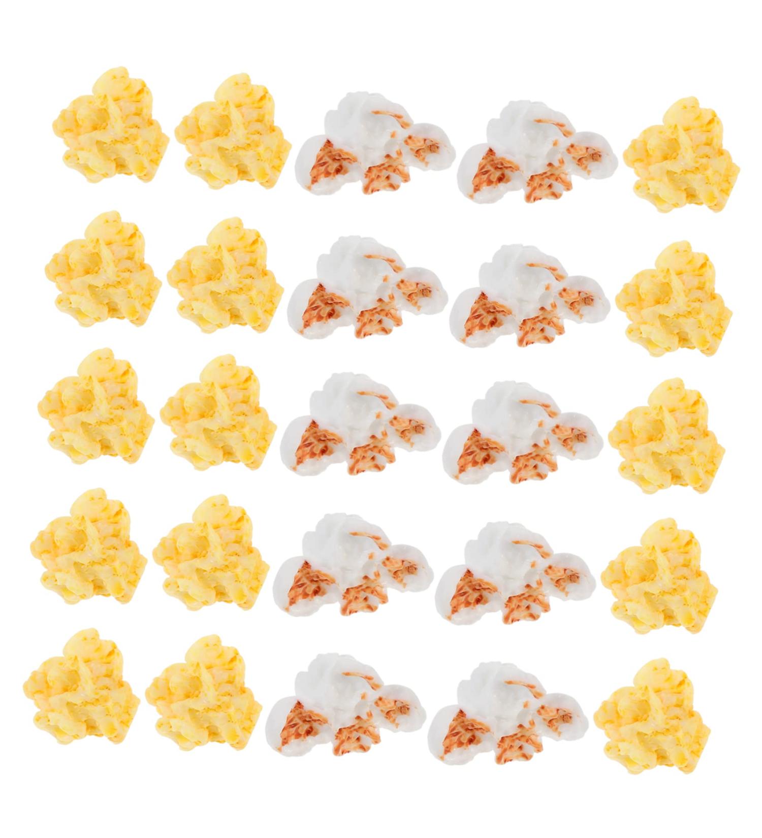 KONTONTY Candy Necklace 20pcs Artificial Popcorn Resin White Accessories Cell Phone Magnet Earrings - Buy Online on GoSupps.com