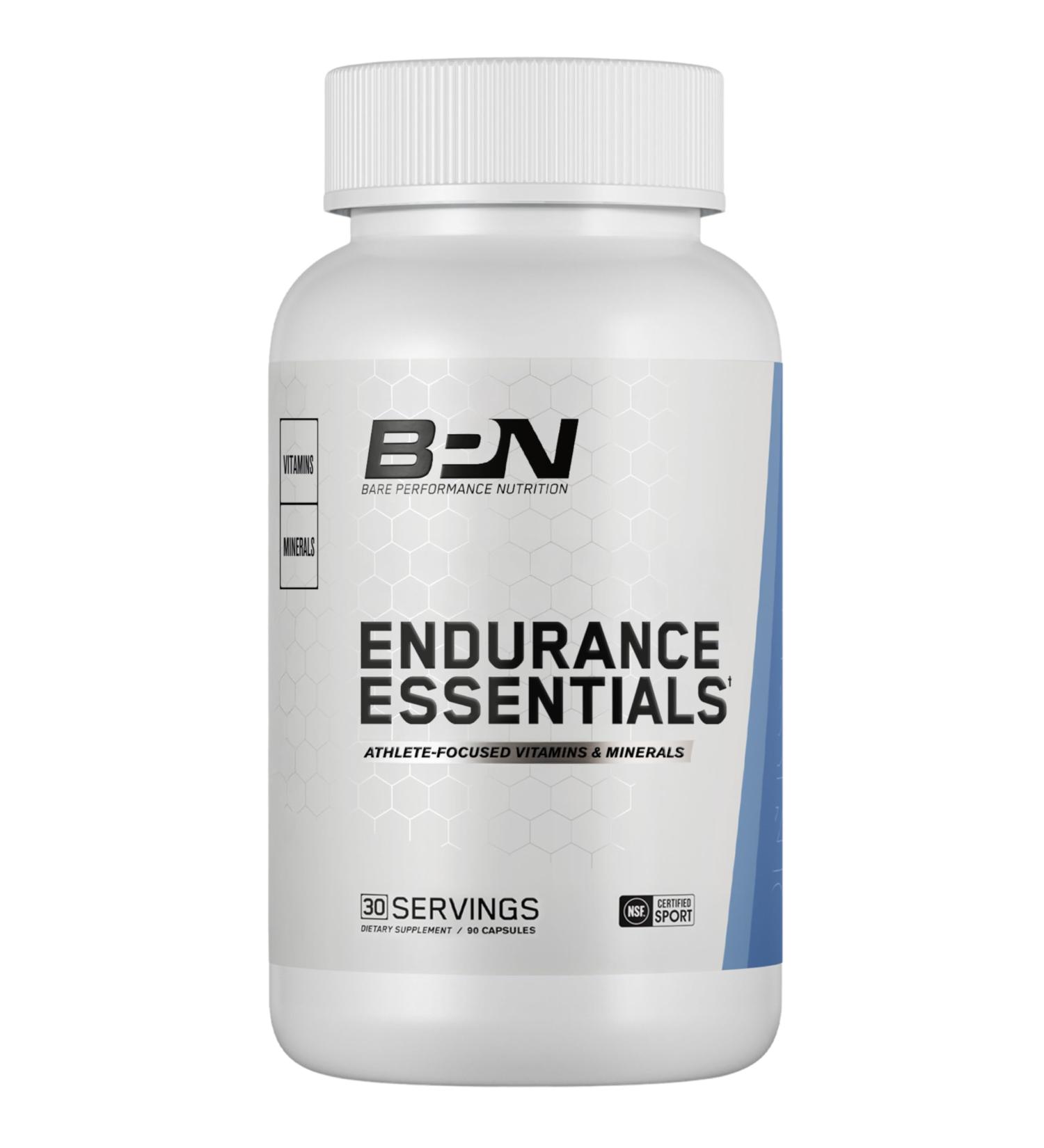 BARE PERFORMANCE NUTRITION Endurance Essentials | Endurance Athlete Daily Multivitamin | NSF Certified for Sport | Supports Energy Muscle Function Immune & Bone Health | 30 Capsules - Buy Online on GoSupps.com