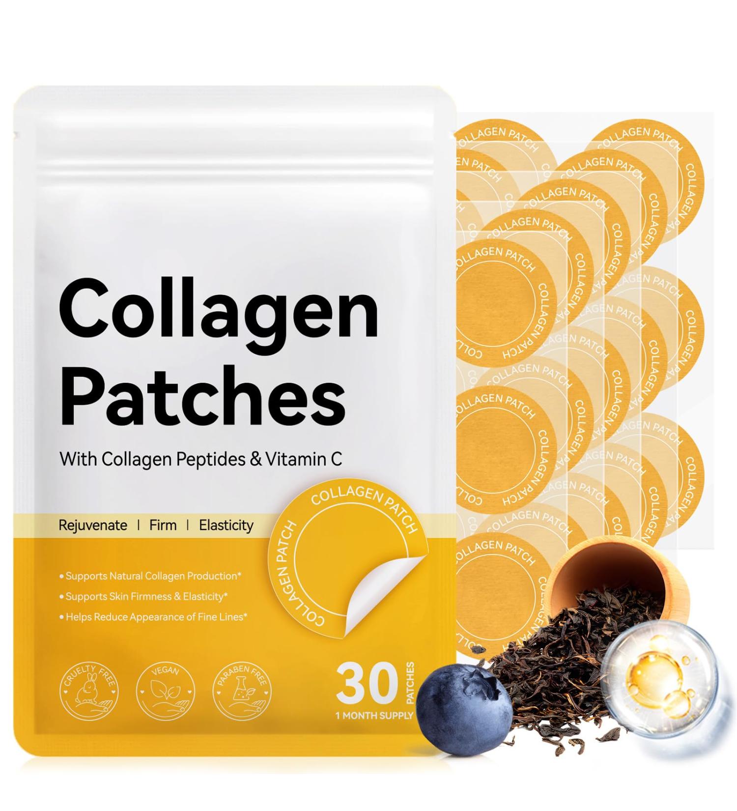 NBTREKTIE Collagen Patches 30 Pcs - 100% Natural Patch for Women and Men - Skin Elasticity Hydration & Firmness - Buy Online on GoSupps.com