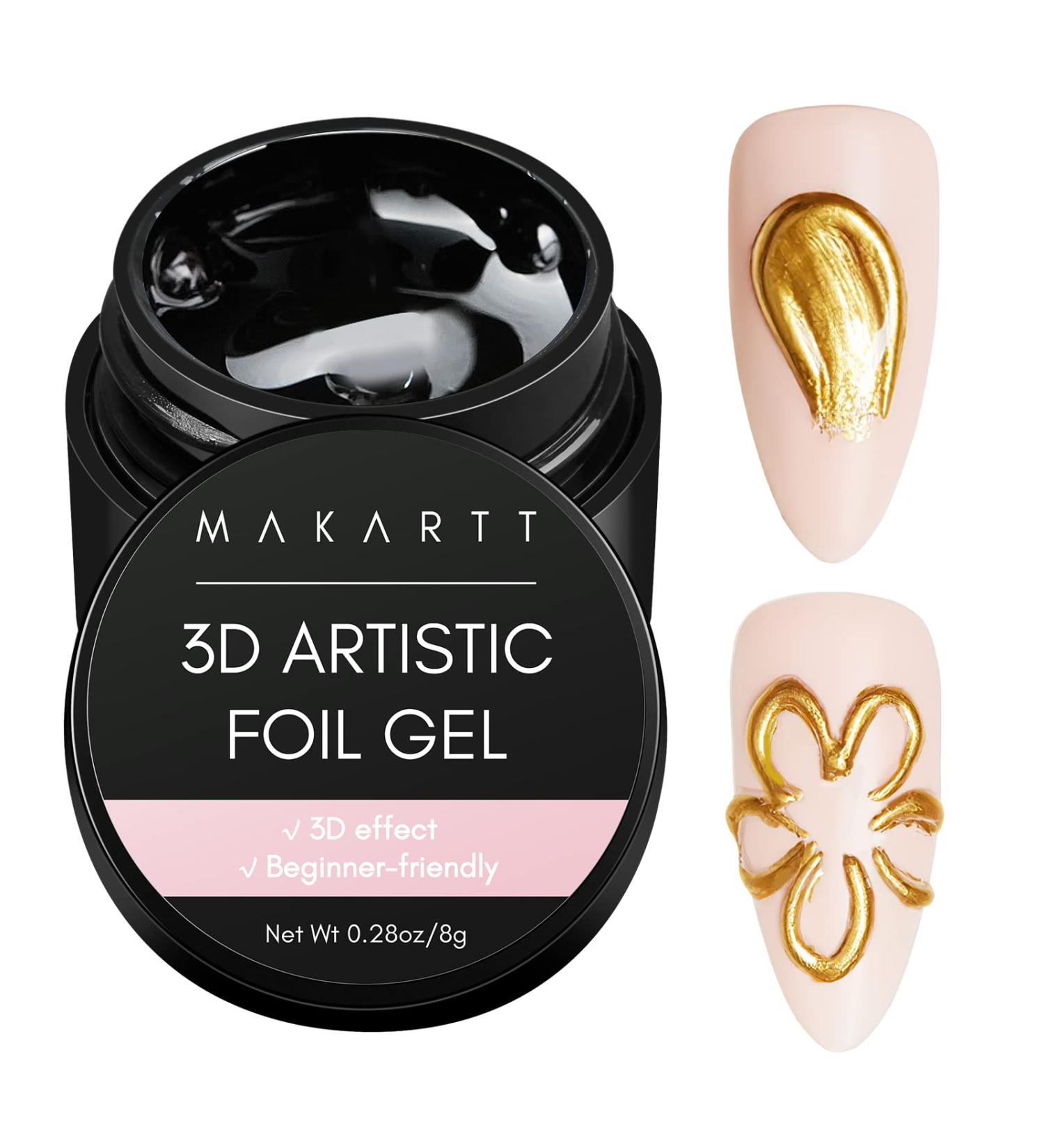 Makartt 3D Nail Foil Glue - 8ml Adhesive for Nail Foil Sheets | Perfect for 3D Gel Nail Art & DIY Manicure - Buy Online on GoSupps.com