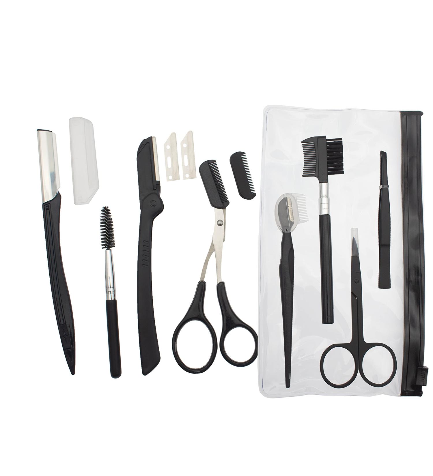 11pcs Eyebrow Grooming Set with Trimming Kit, Scissors, and Brush - Complete Eyebrow Tools for Precise Grooming - Buy Online on GoSupps.com