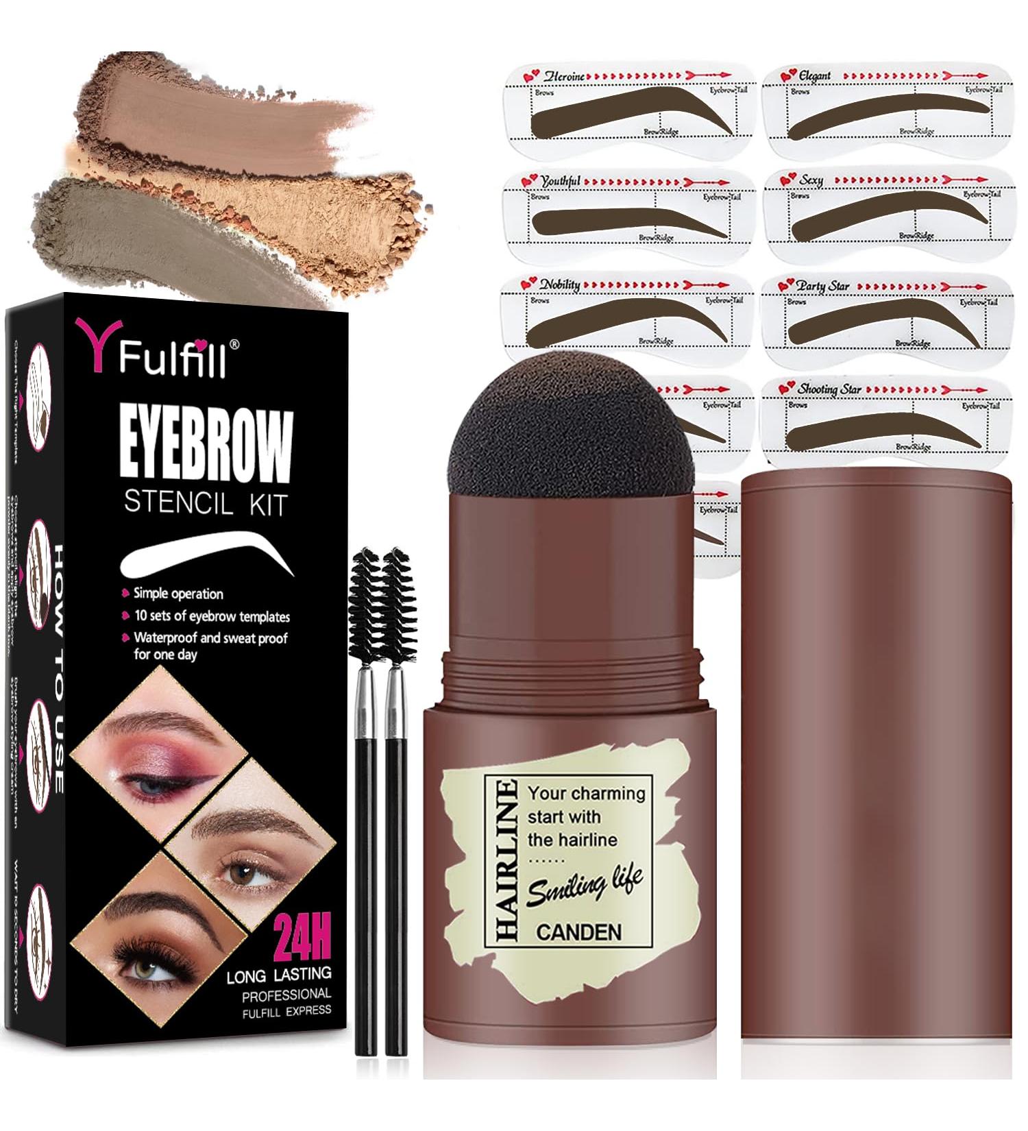 Eyebrow Stencil Kit for Beginners Dark Brown Eyebrow Stamp Stencil Kit Waterproof with Sponge Applicator Perfect Water Resistant Eyebrow Powder Stamp - Buy Online on GoSupps.com