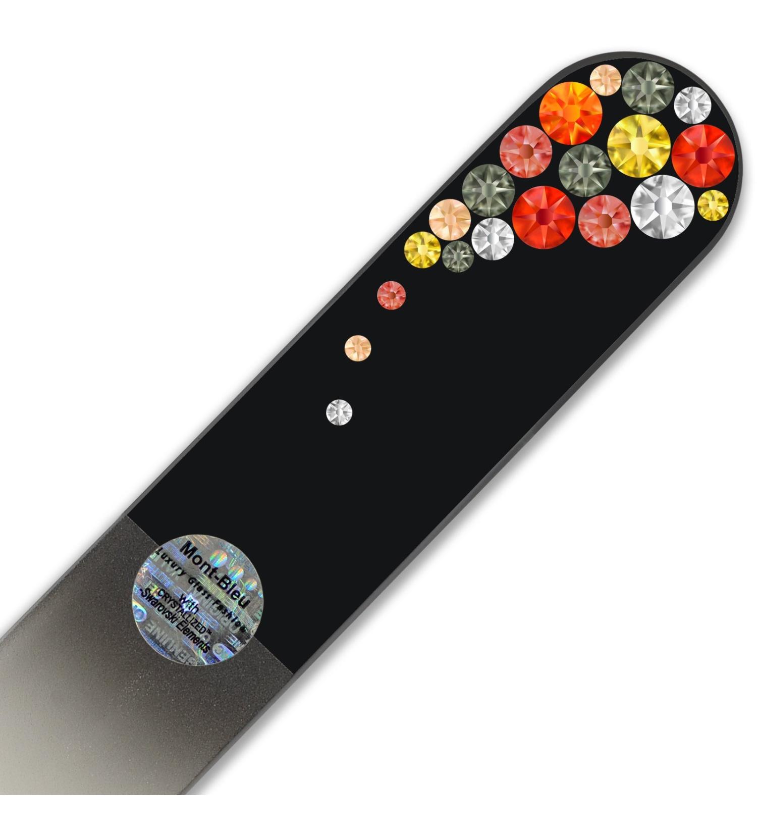 Large Crystal Nail File with Swarovski Elements Hand Made Czech Tempered Glass Lifetime Guaranty in Suede Sleeve (Fireopal) - Buy Online on GoSupps.com