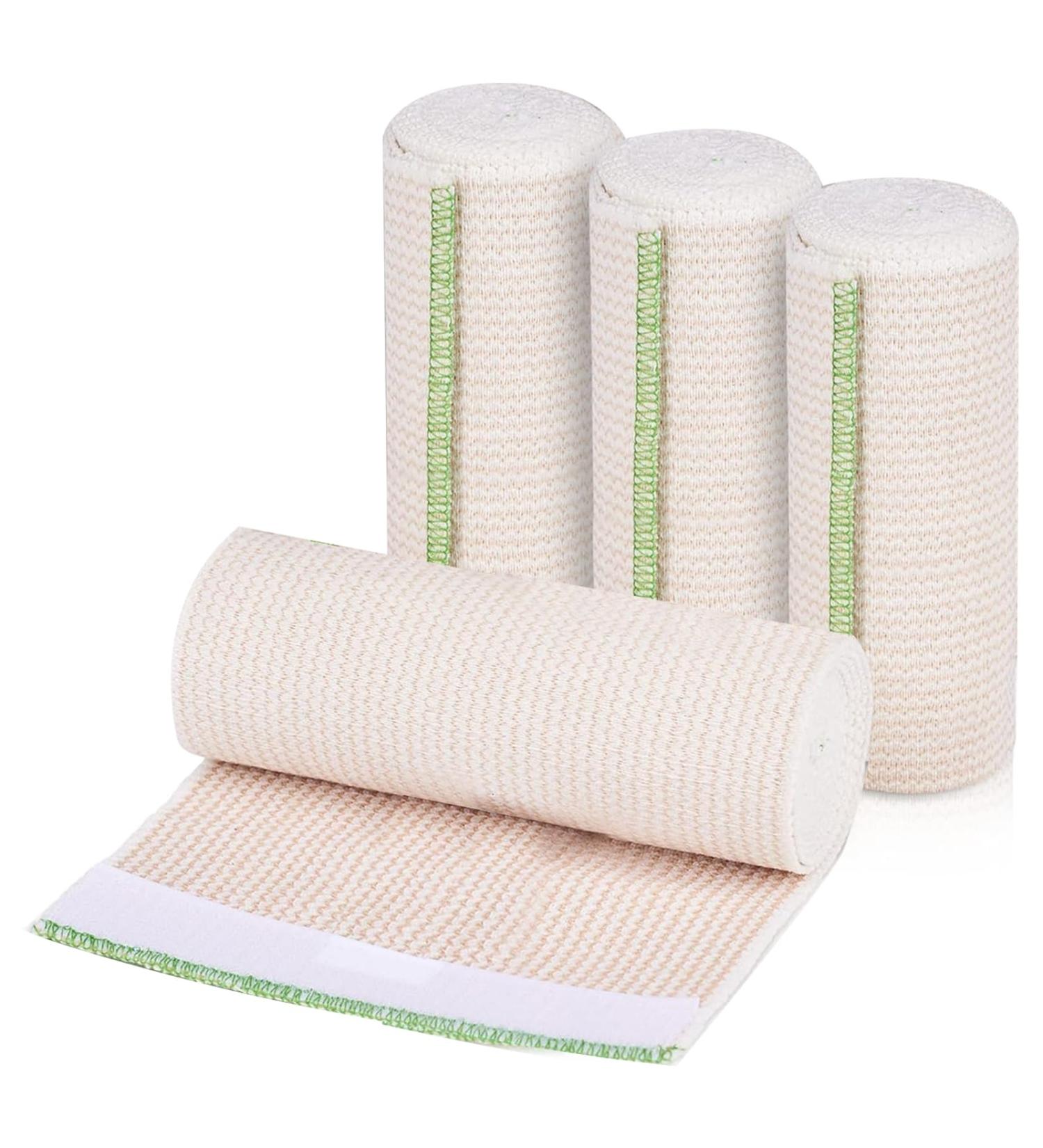 Buy Elastic Bandage Wrap 6 Inch - Compression Bandages for Legs & Body | Washable Self-Closure 4 Pack - Buy Online on GoSupps.com