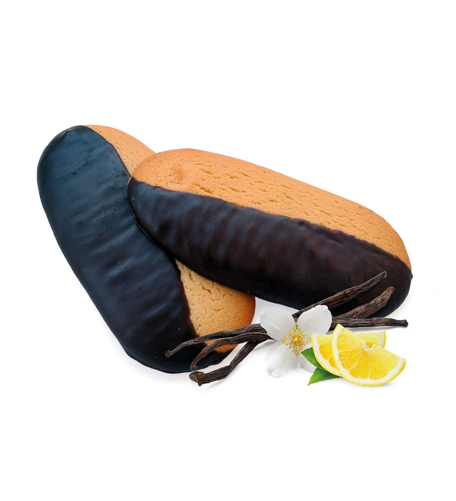 Feeling OK Protein Bisquit SavordOk with chocolate glaze Start 1 32 protein 35g vanillalemon