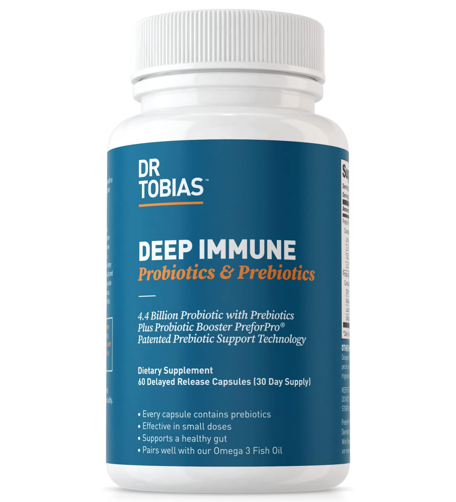 Dr. Tobias Probiotic Plus Ultimate Prebiotic - 60 Capsules for Digestive Health - Buy Online on GoSupps.com