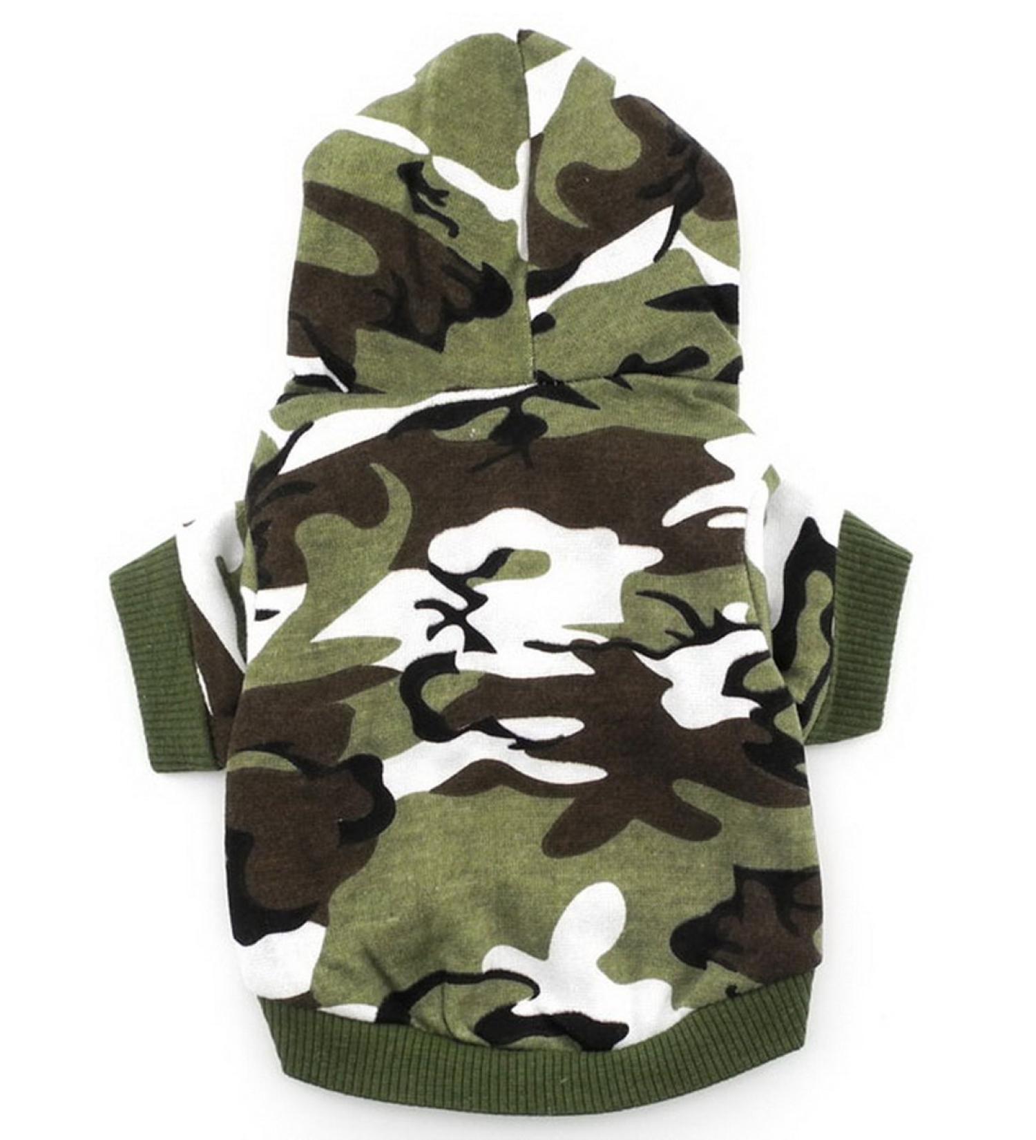 Shop Smalllee Lucky Store: Camo Hoodie Shirt for Small Dogs - Stylish Dog Clothes for Boys - Size L (Chest: 46cm Back: 35cm) - Buy Online on GoSupps.com