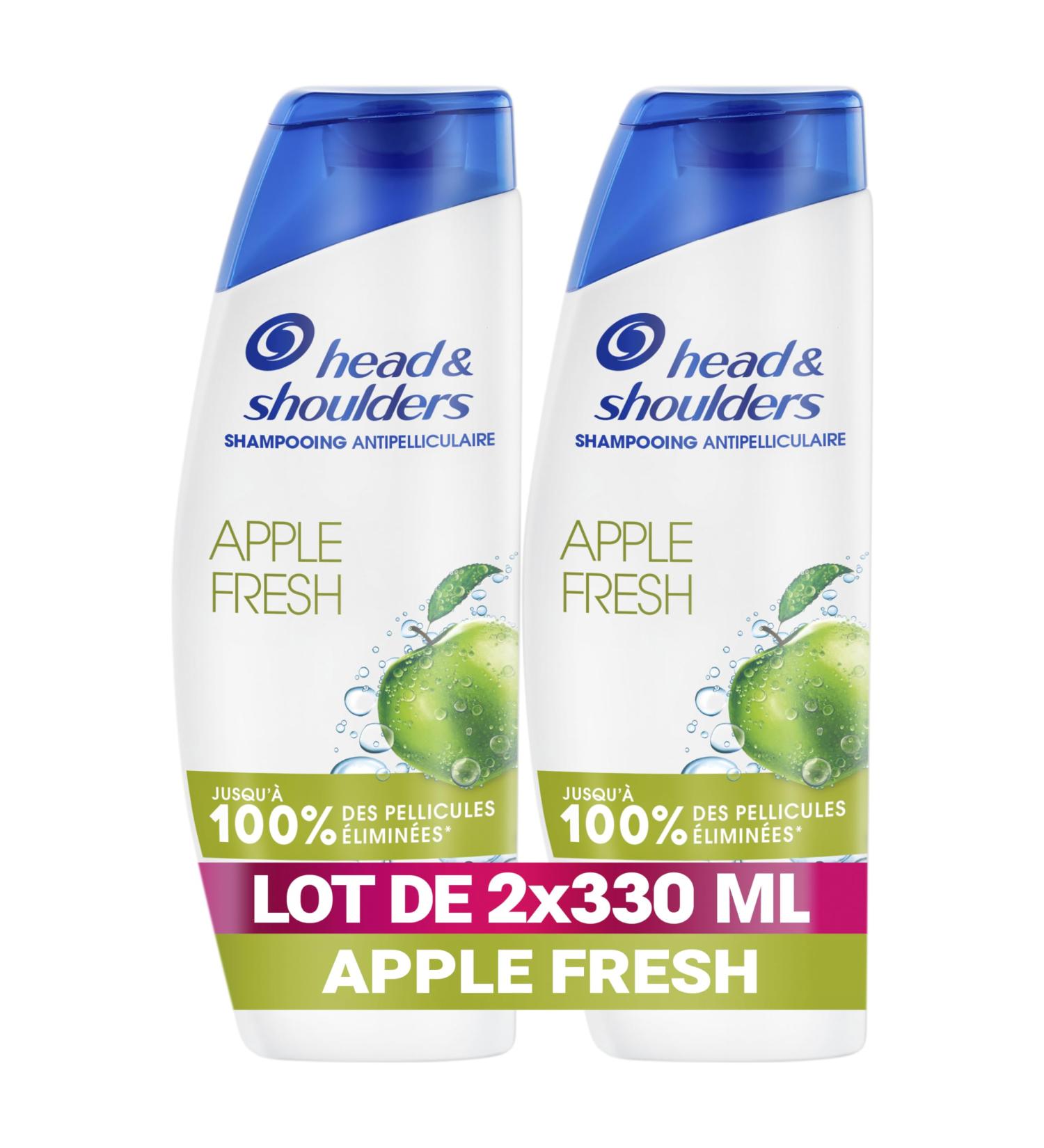 Head & Shoulders Apple Fresh Anti-Dandruff Shampoo 2x330ml Daily Use Clinically Proven to Eliminate Up to 100% of Dandruff All Hair and Scalp Types - Buy Online on GoSupps.com
