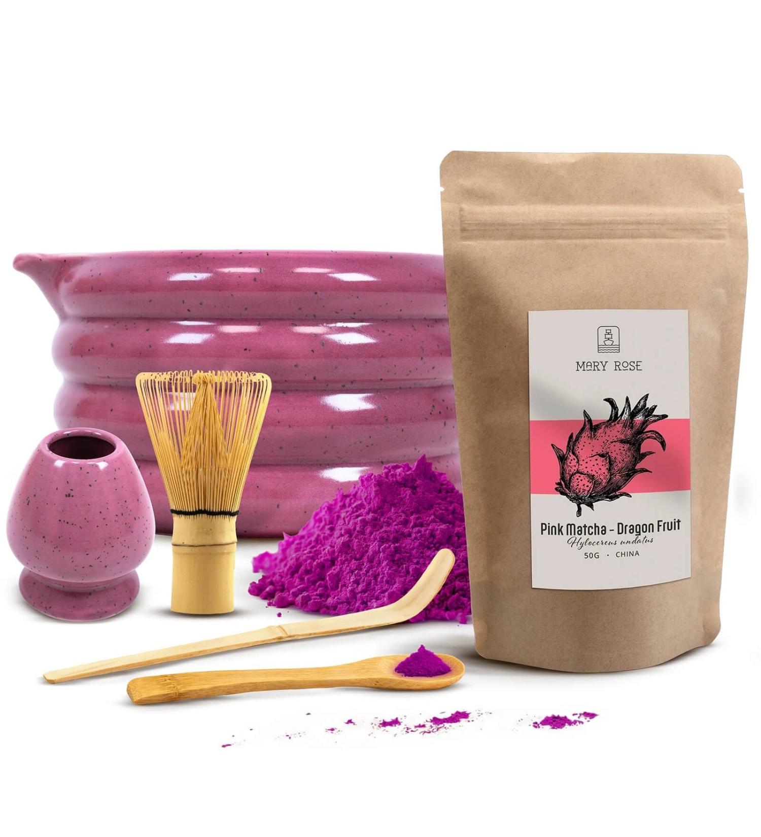 Mary Rose Coffret Matcha Rose ditionBeri : l gance et Saveurs Exotiques Pink Matcha aromatis au fruit du dragon - Buy Online on GoSupps.com