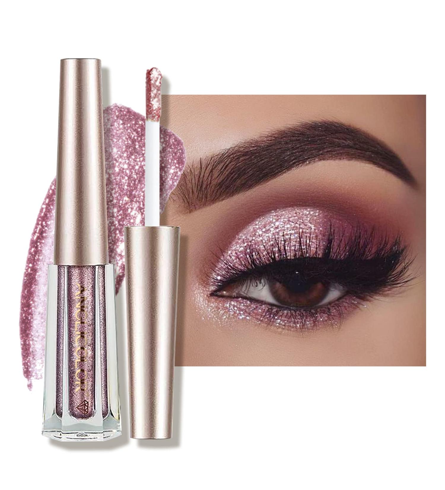 Anglicolor Diamond Glitter Liquid Eyeshadow - Lightweight Smooth Shimmer Eyeshadow & Eyeliner Pen in Champagne - Perfect Cosmetics Gift for Girls and Women - Buy Online on GoSupps.com