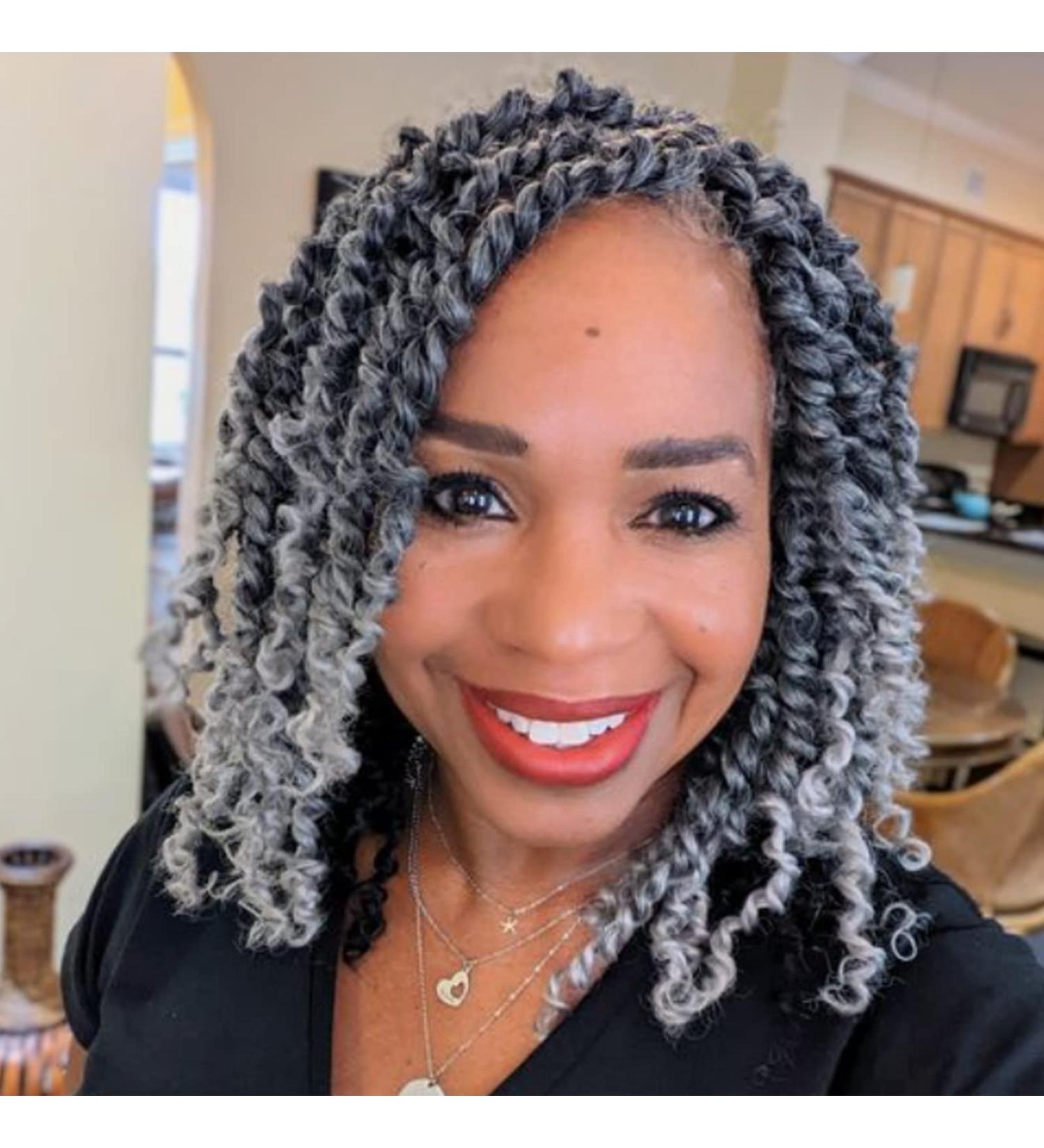 10 Inch Pre-twisted Grey Passion Twist Crochet Hair (Pack of 7) - Short Soft Pre-looped Braids for Black Women - Buy Online on GoSupps.com