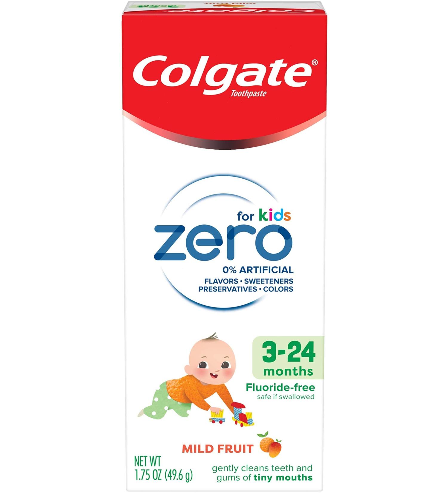 Colgate Zero Baby and Toddler Training Toothpaste - Fluoride & SLS Free, Natural Fruit Flavor - 1.75 oz (Pack of 1) - Buy Online on GoSupps.com