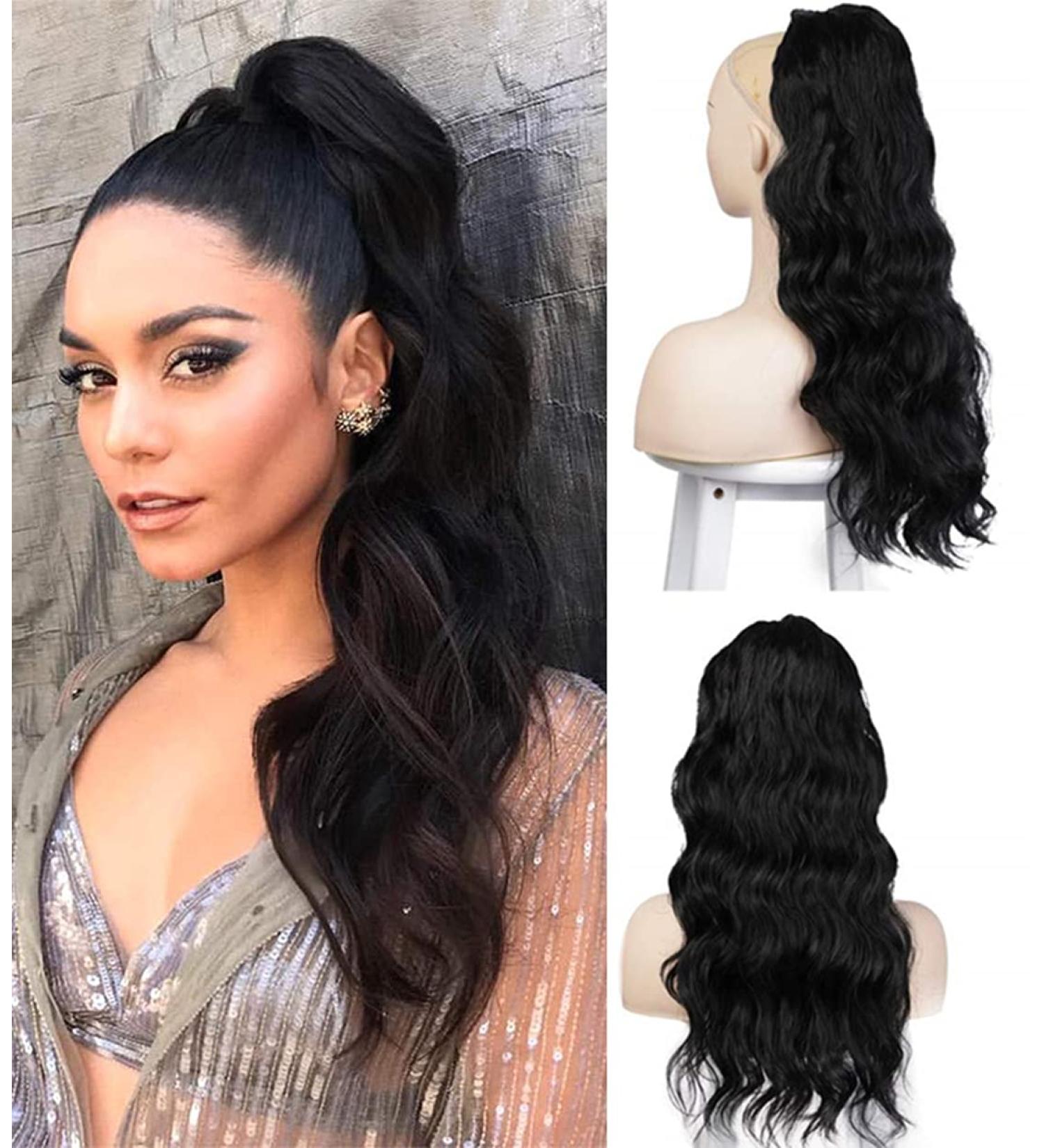 Natural Black Afro Curly Pferdeschwanz Hair Extension Clip - 66cm Ponytail for Braids (1 Pack) - High-Quality Hair Piece - Buy Online on GoSupps.com