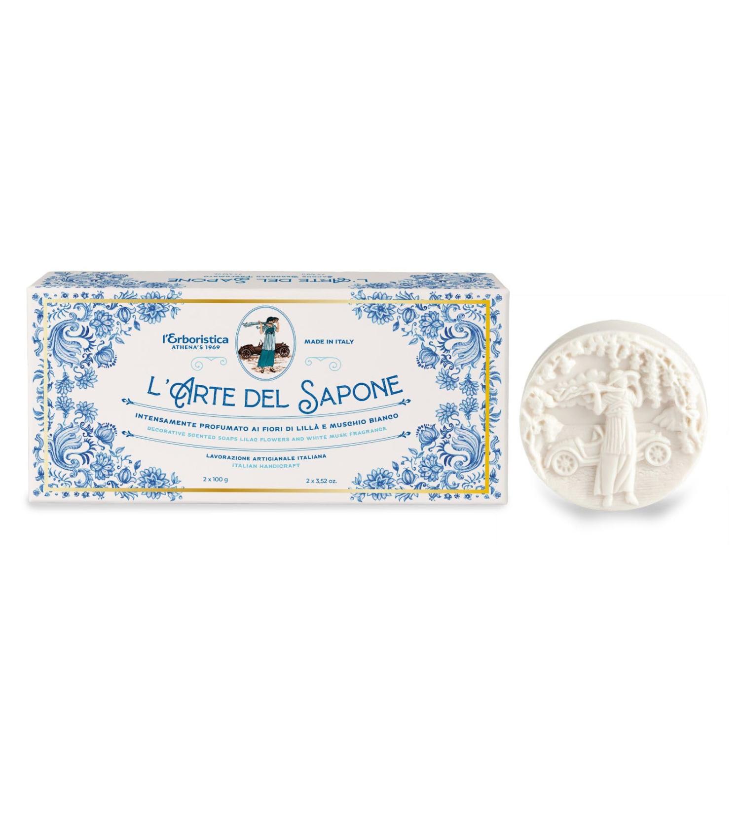 Athena's Herbalist | The Art of Soap 2 intensely scented soaps with lilac blossom and white musk 2 soaps x 100g - Buy Online on GoSupps.com