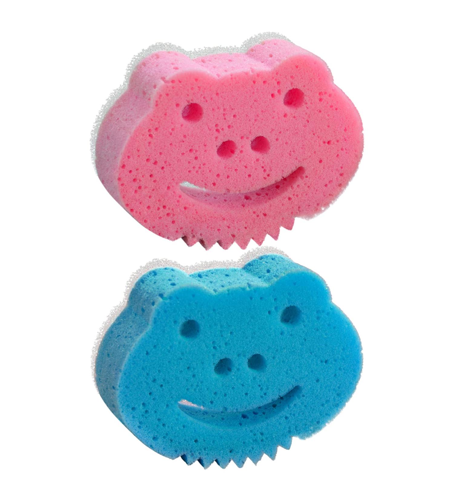 2-Pack Bathing & Shower Sponge Set | Peeling Body Scrubbers for Adults & Children | Gentle Cleansing Sponges for All Skin Types - Buy Online on GoSupps.com
