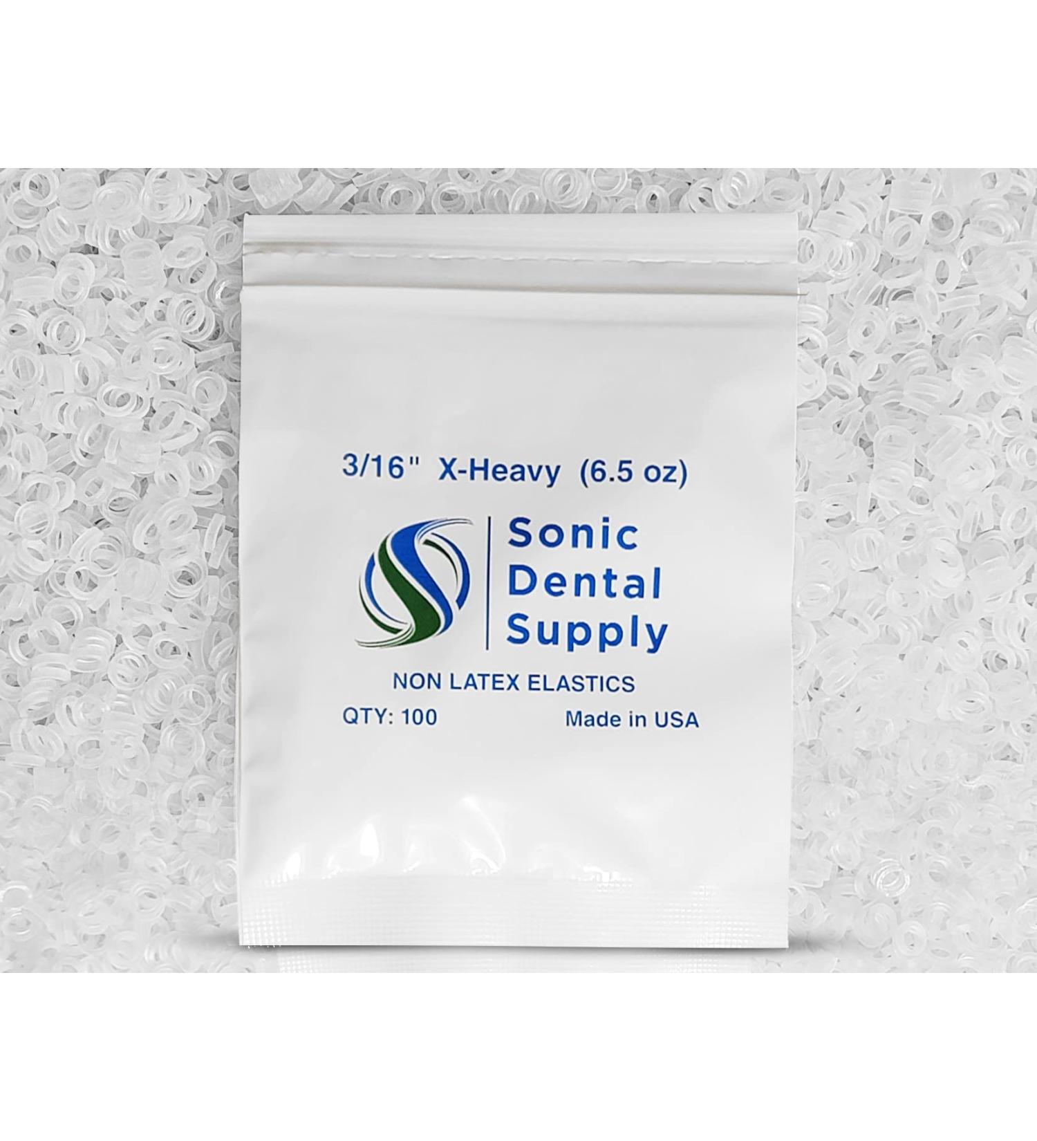 Sonic Dental Clear Non Latex X-Heavy Orthodontic Elastic Bands 6.5 oz - Small Dental Rubber Bands - USA Made - Buy Online on GoSupps.com