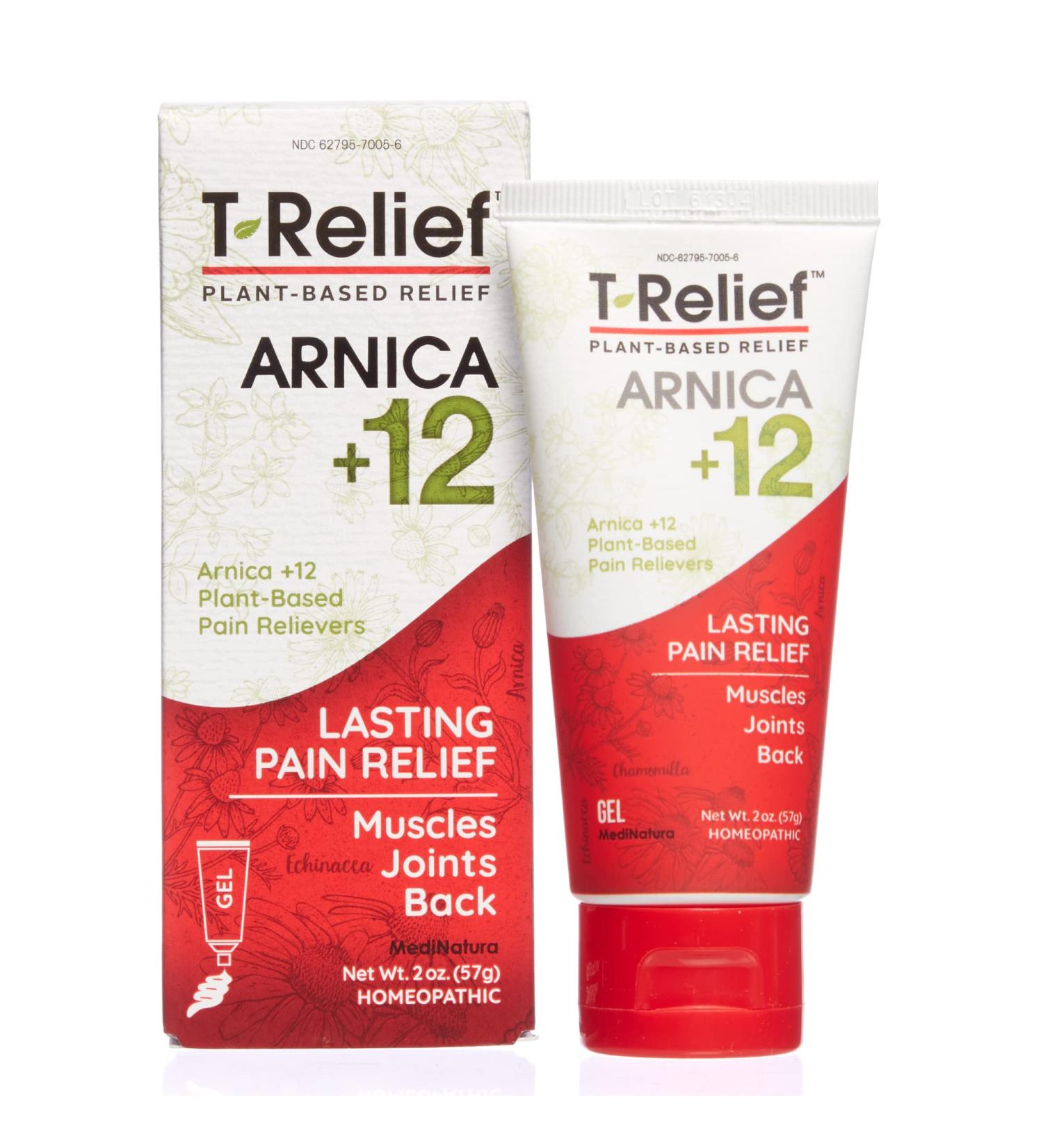 T-Relief Arnica +12 Gel for Fast Relief from Back Pain, Joint Soreness, Muscle Aches & Stiffness - 2 oz - Buy Online on GoSupps.com