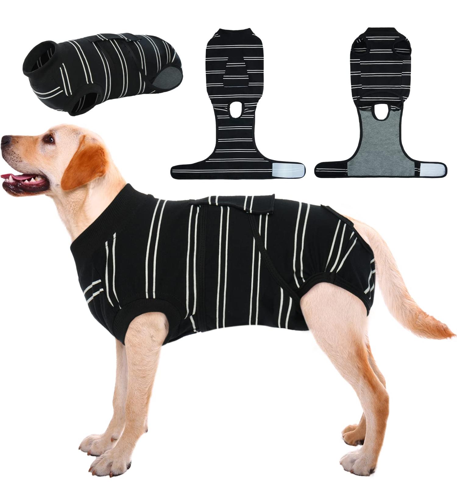 Kuoser Dog Recovery Suit - After Surgery Body for Male & Female Dogs | Breathable Anti-Wound & Comfort Fit XXL Black - Buy Online on GoSupps.com