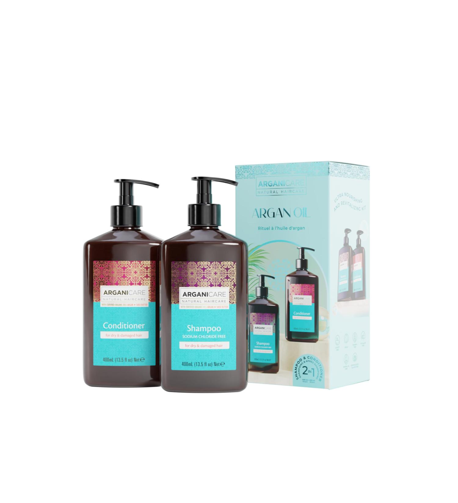 ARGANICARE | Argan Shampoo + Conditioner | Gently Cleans Your Hair | Revitalizes and Fortifies | Intense Hydration | Repairs and Strengthens Your Hair | Made in France | 2x400ML - Buy Online on GoSupps.com