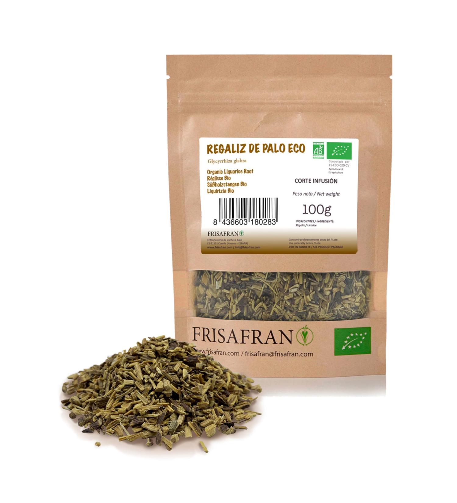 FRISAFRAN - Infusion of cut licorice root | Ecological | Direct from the producer | grown in Navarra - 100Gr - Buy Online on GoSupps.com